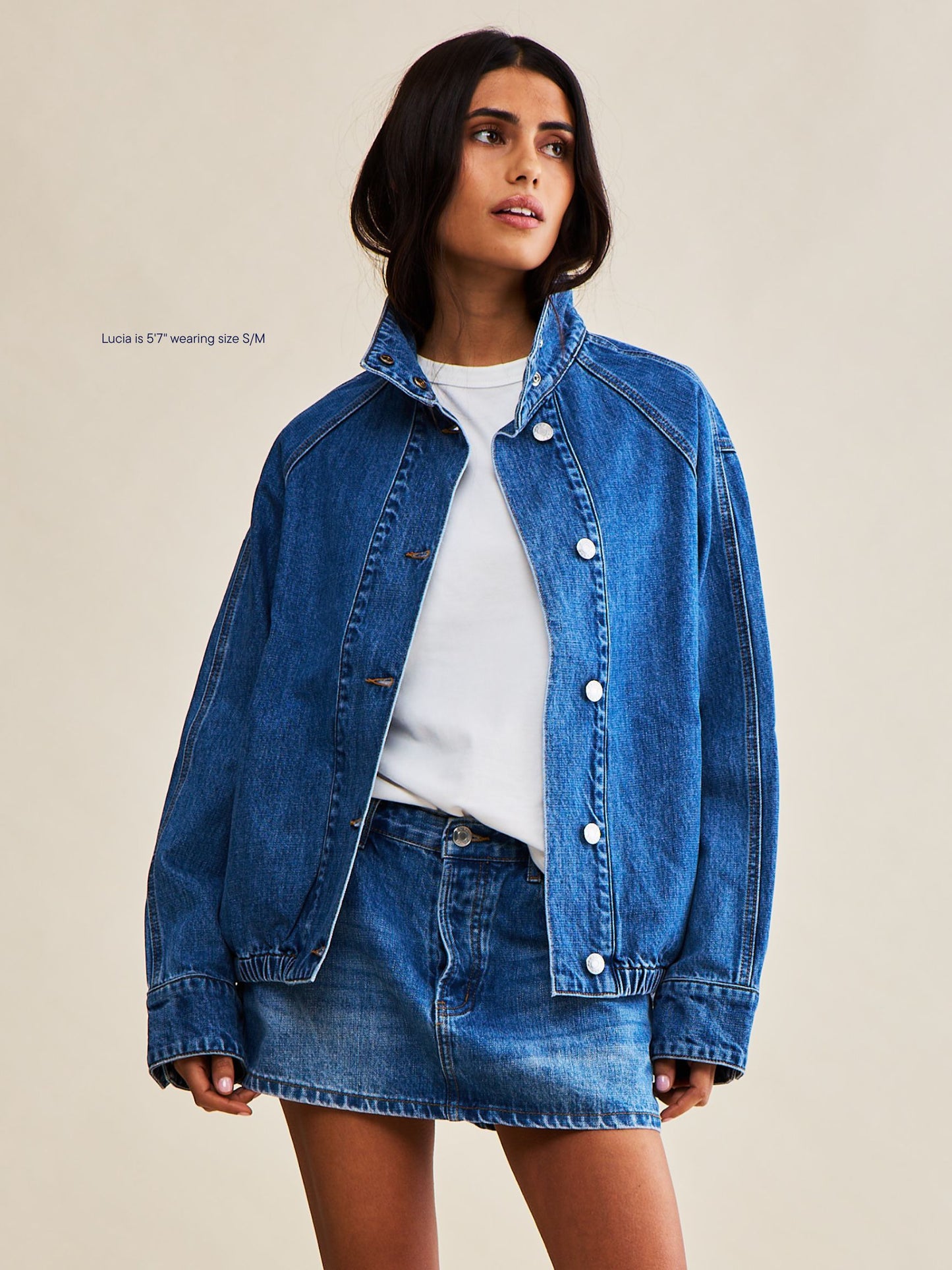 bomber jacket -medium wash
