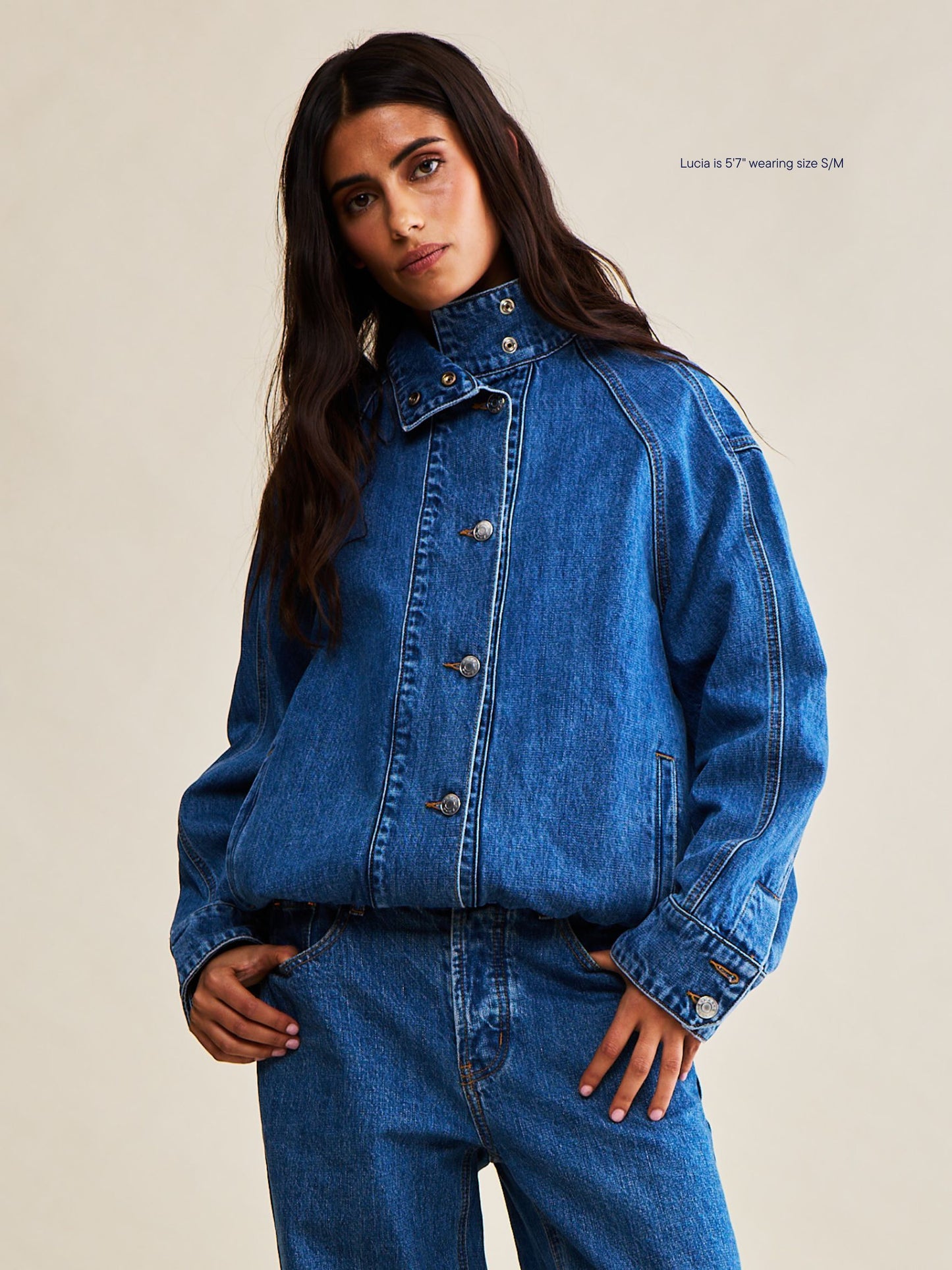 bomber jacket -medium wash