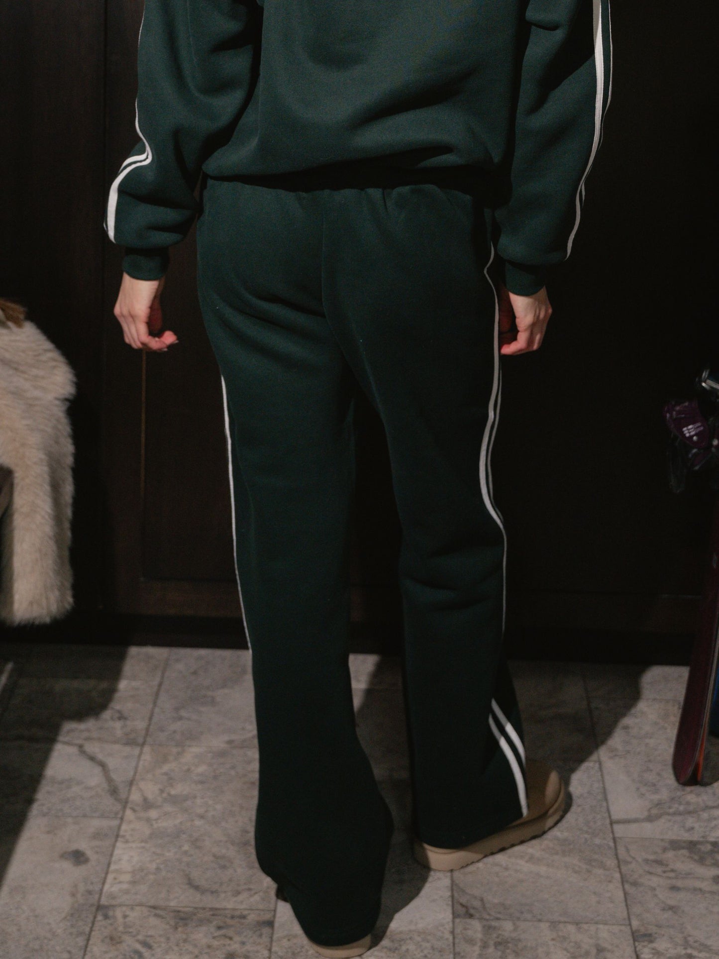 Sport Stripe Boxer Sweatpants - Forest