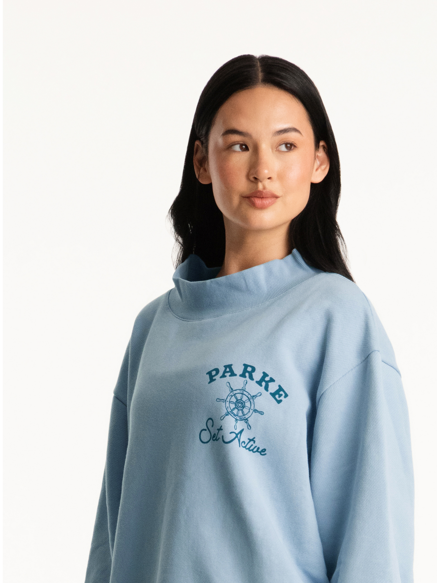 Parke x SET Sail Graphic Mockneck -overcast