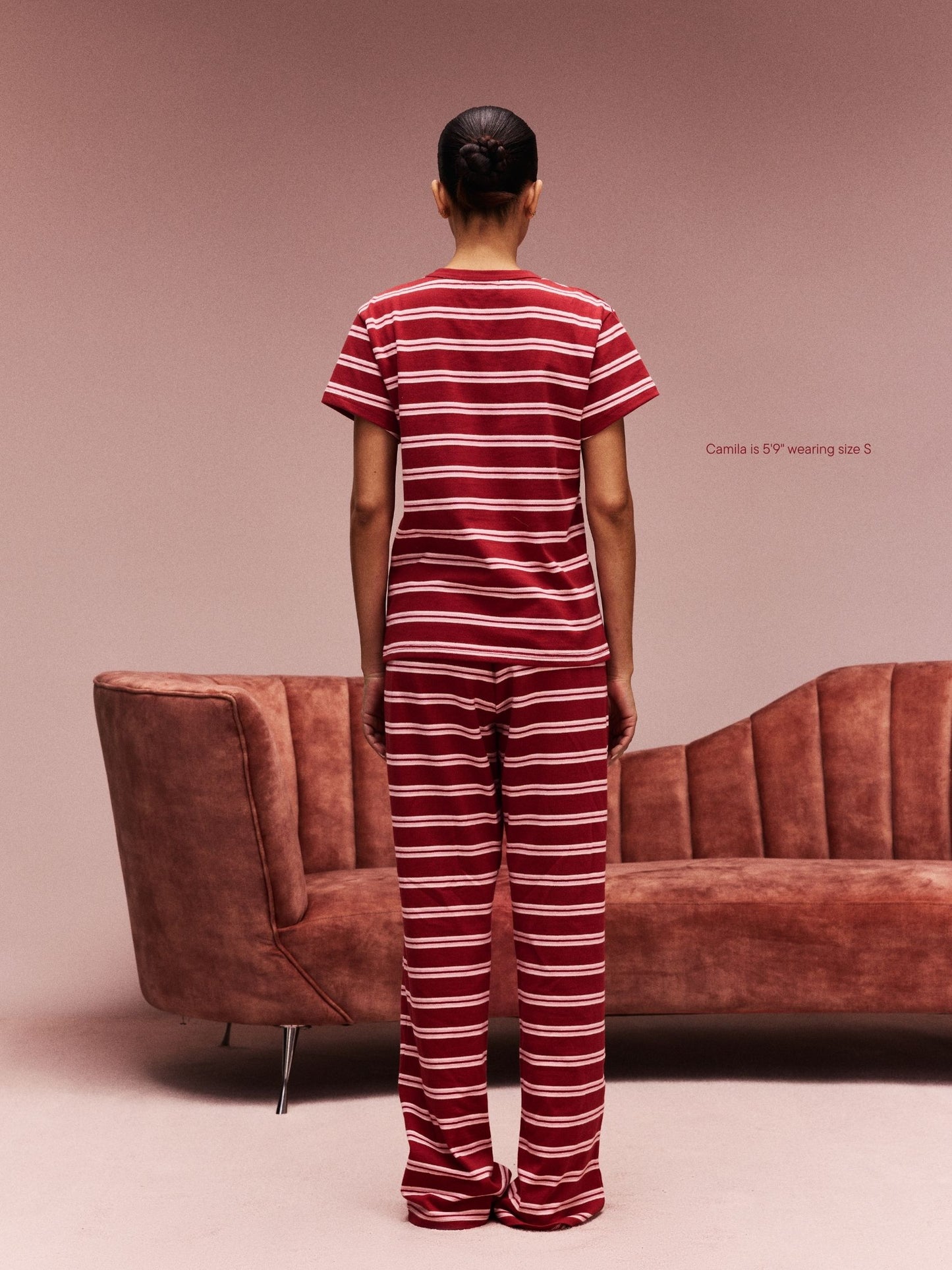 girl wearing Striped T-Shirt -amour stripe