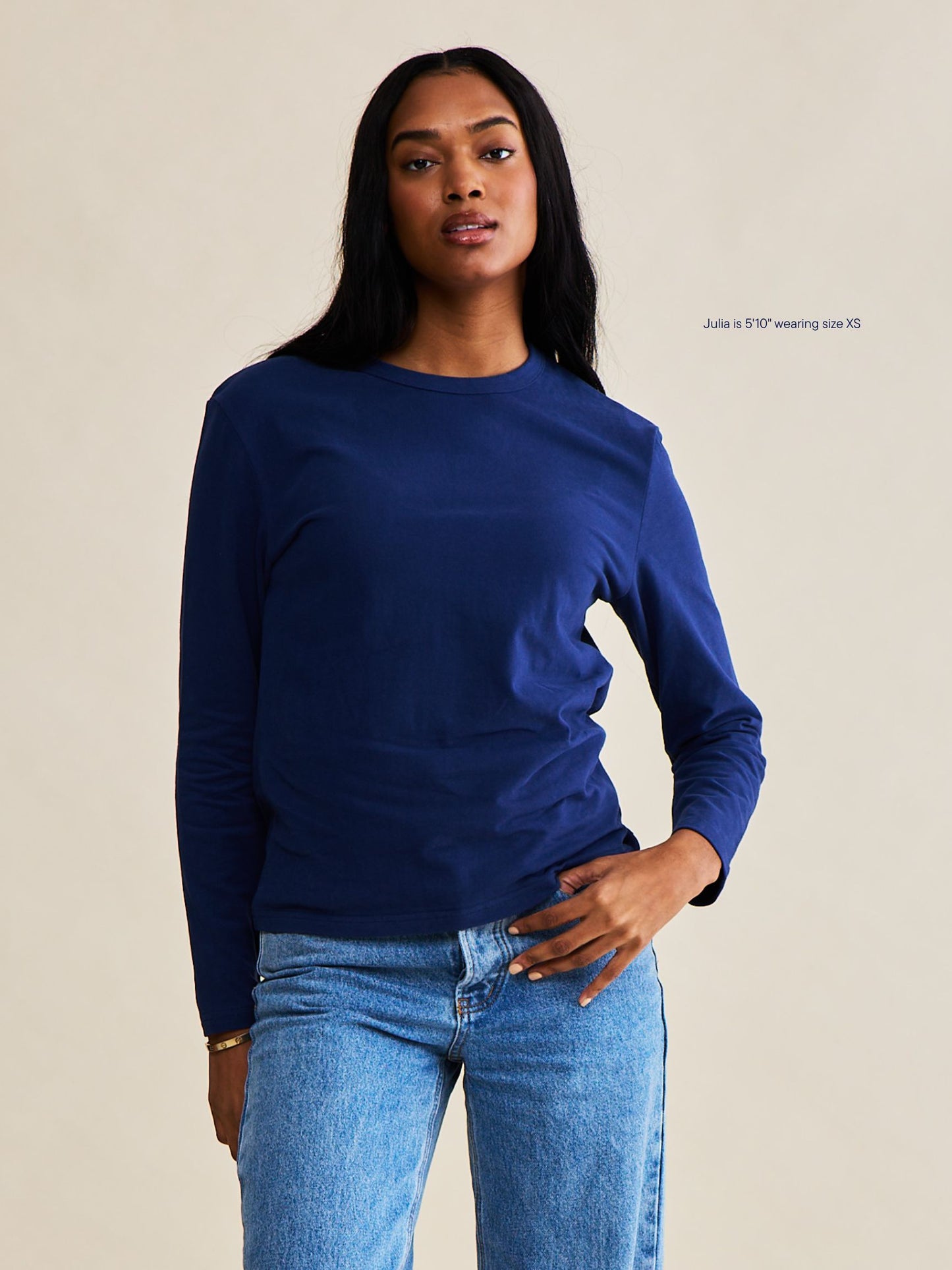 long sleeve core shirt -navy