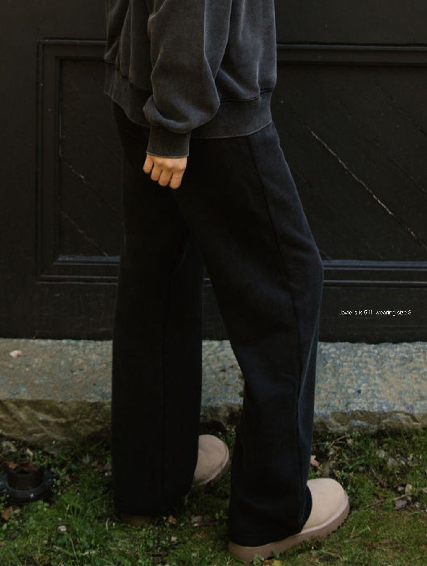 boxer sweatpants -acid wash black