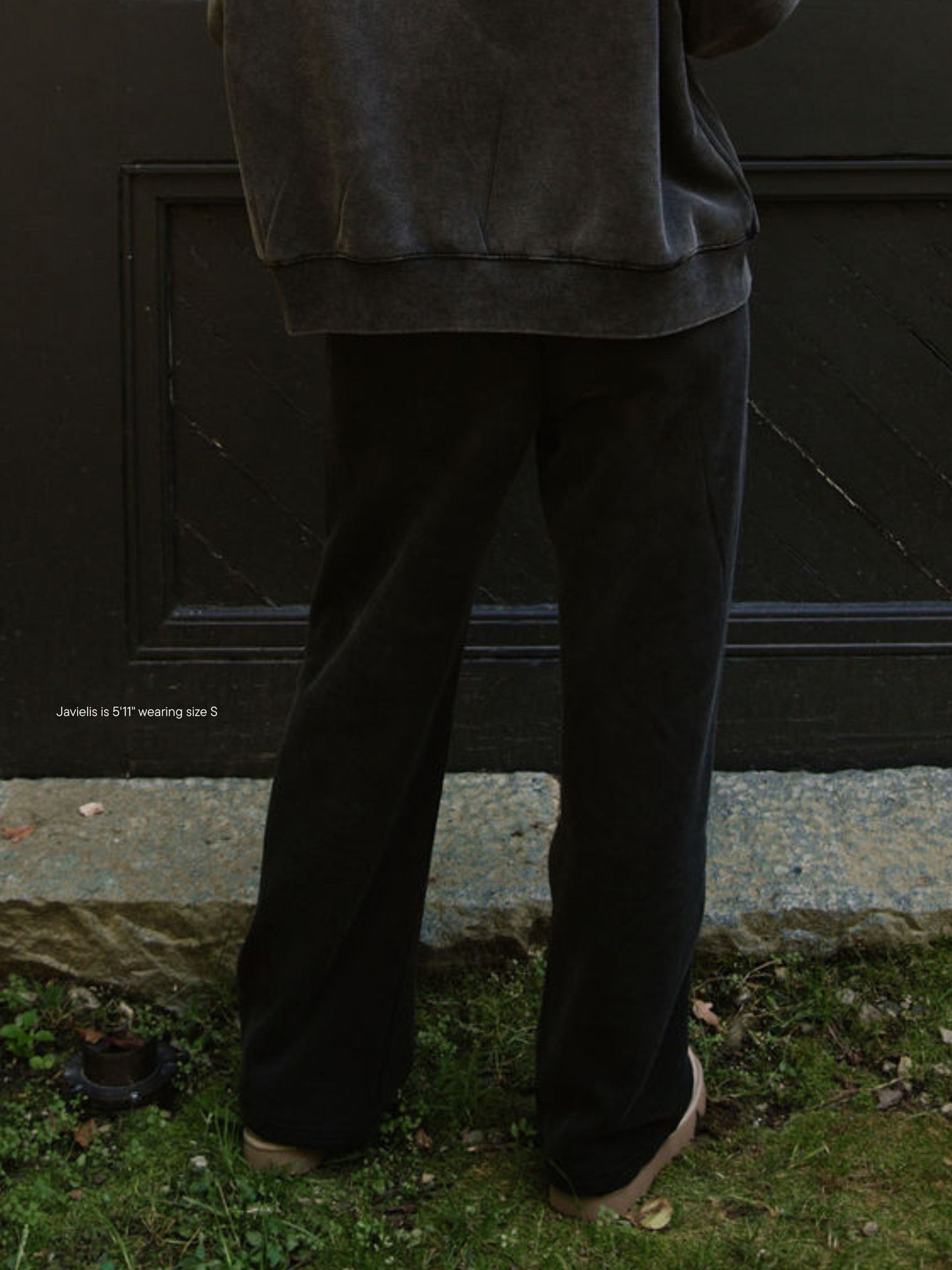 boxer sweatpants -acid wash black