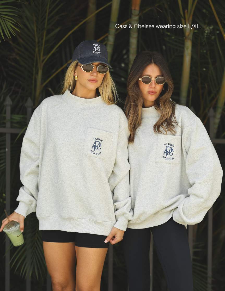 girls wearing parke x aureum mockneck -classic grey