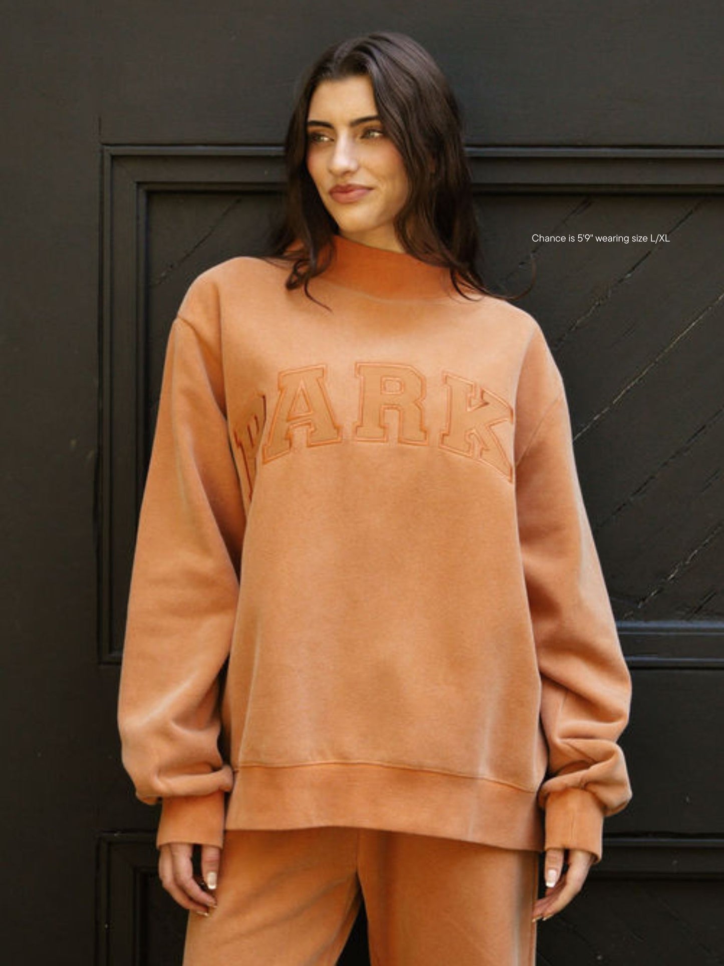 Halloween Varsity Mockneck -acid wash amber + amber