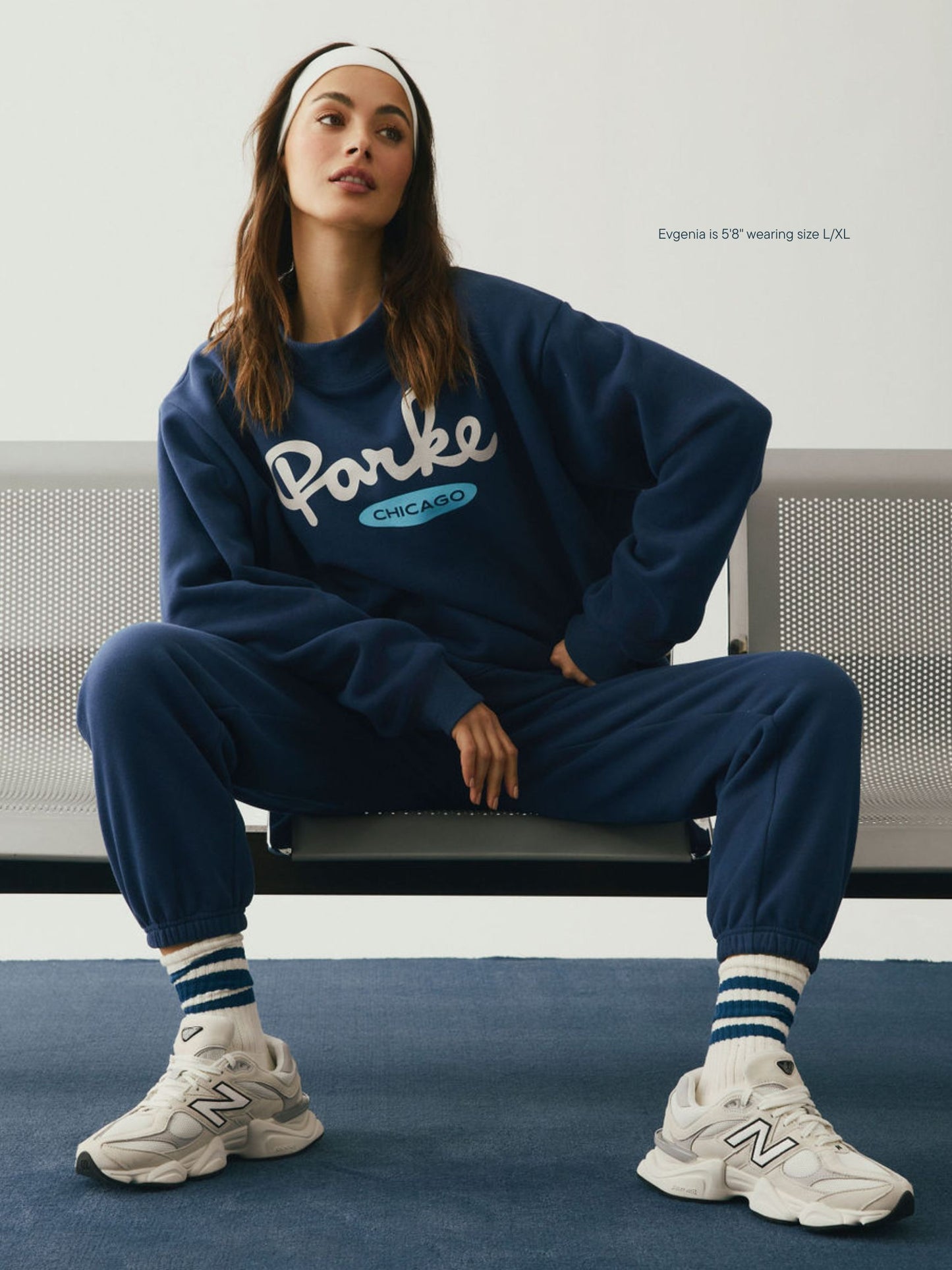 girl wearing Cities Signature Mockneck -denim