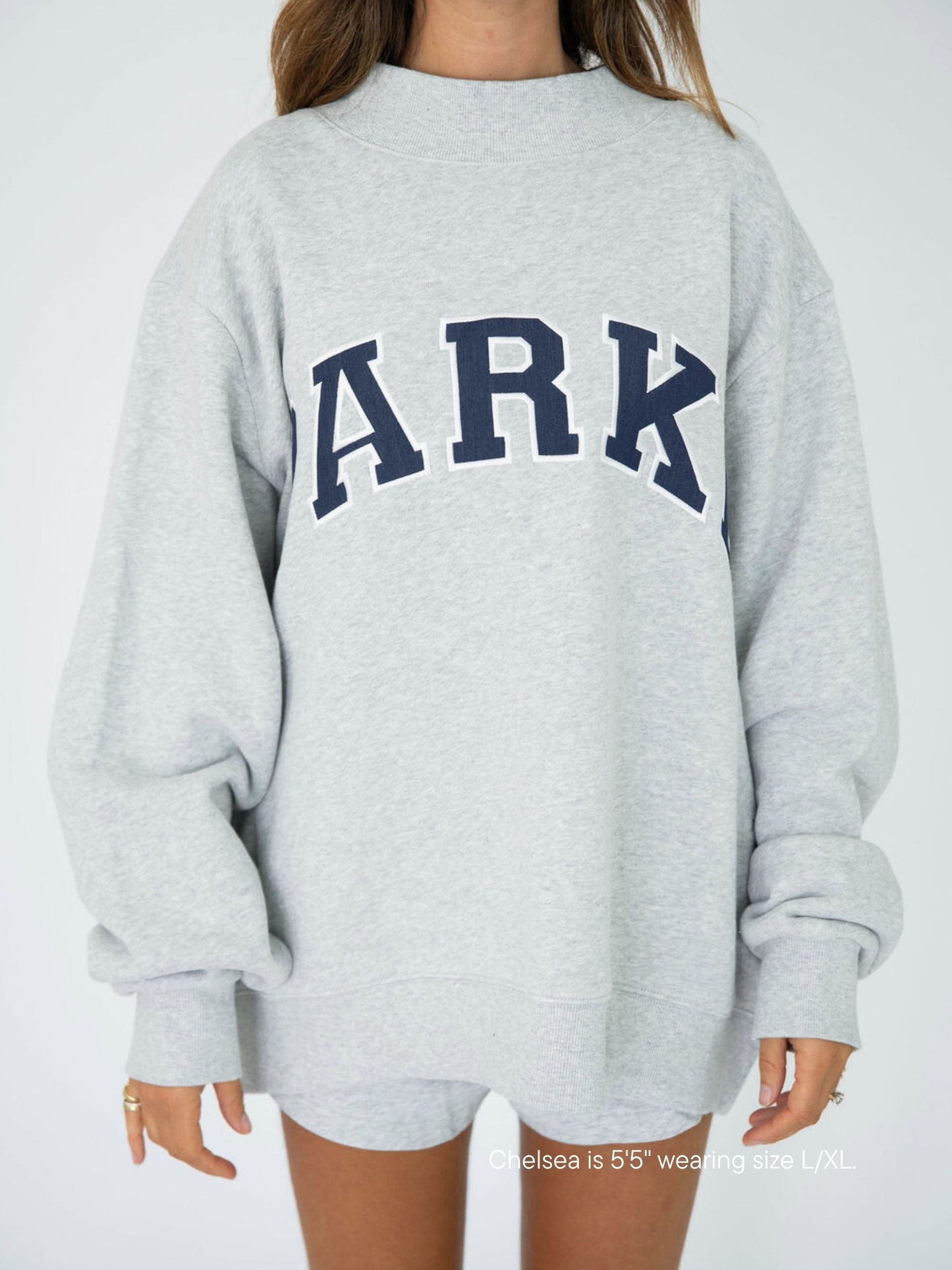 varsity mockneck -classic grey + navy