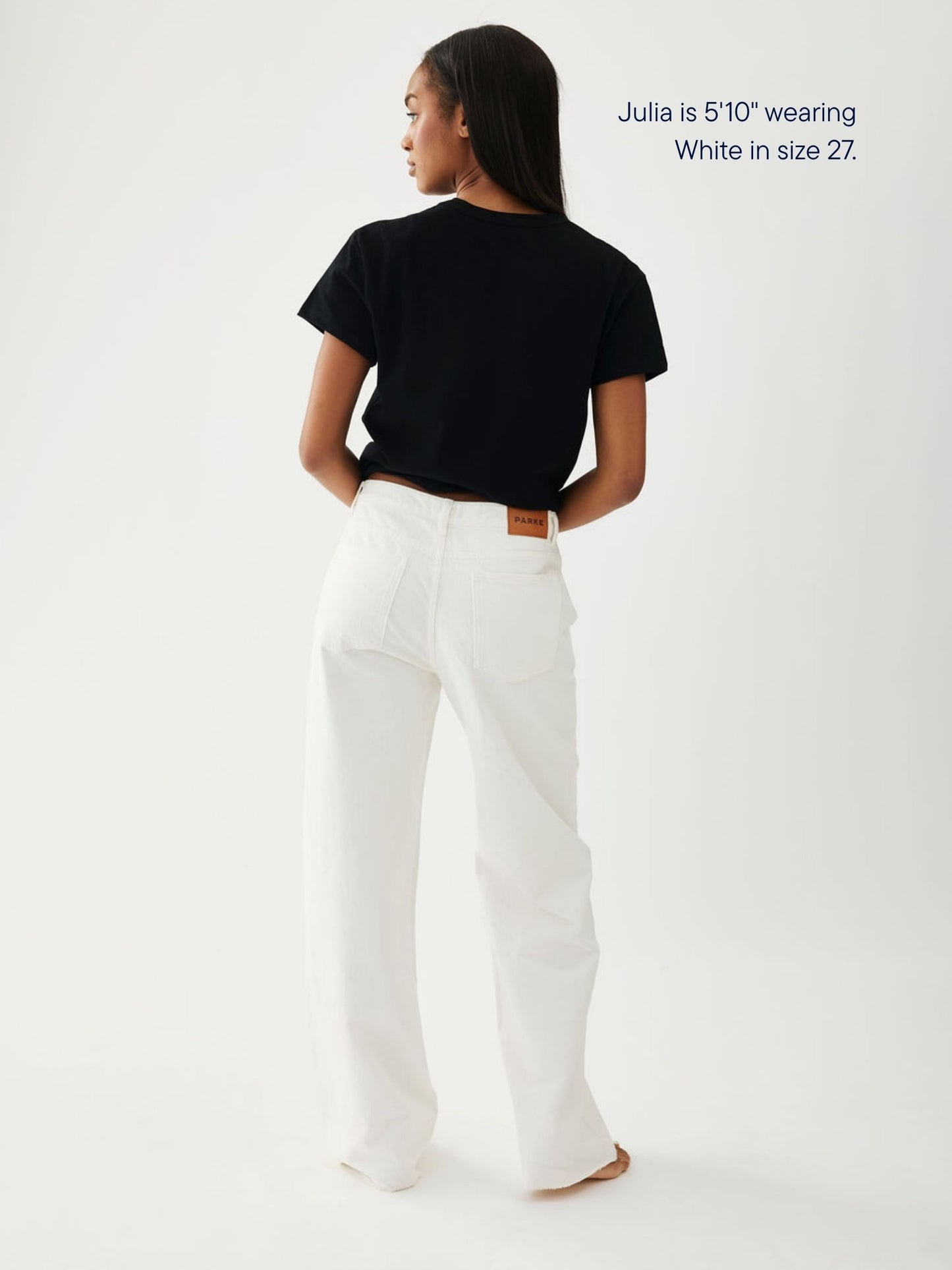 girl wearing low rise baggy jean -white