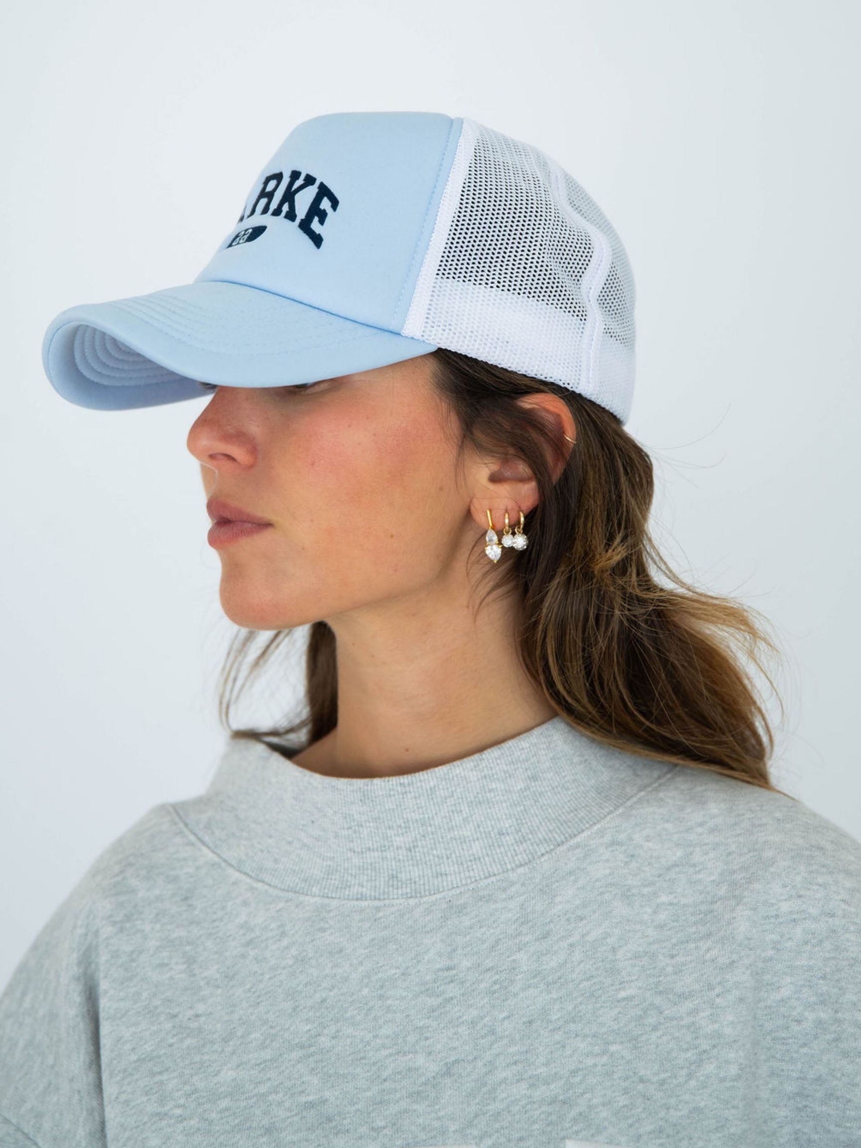 birthday trucker hat -light blue