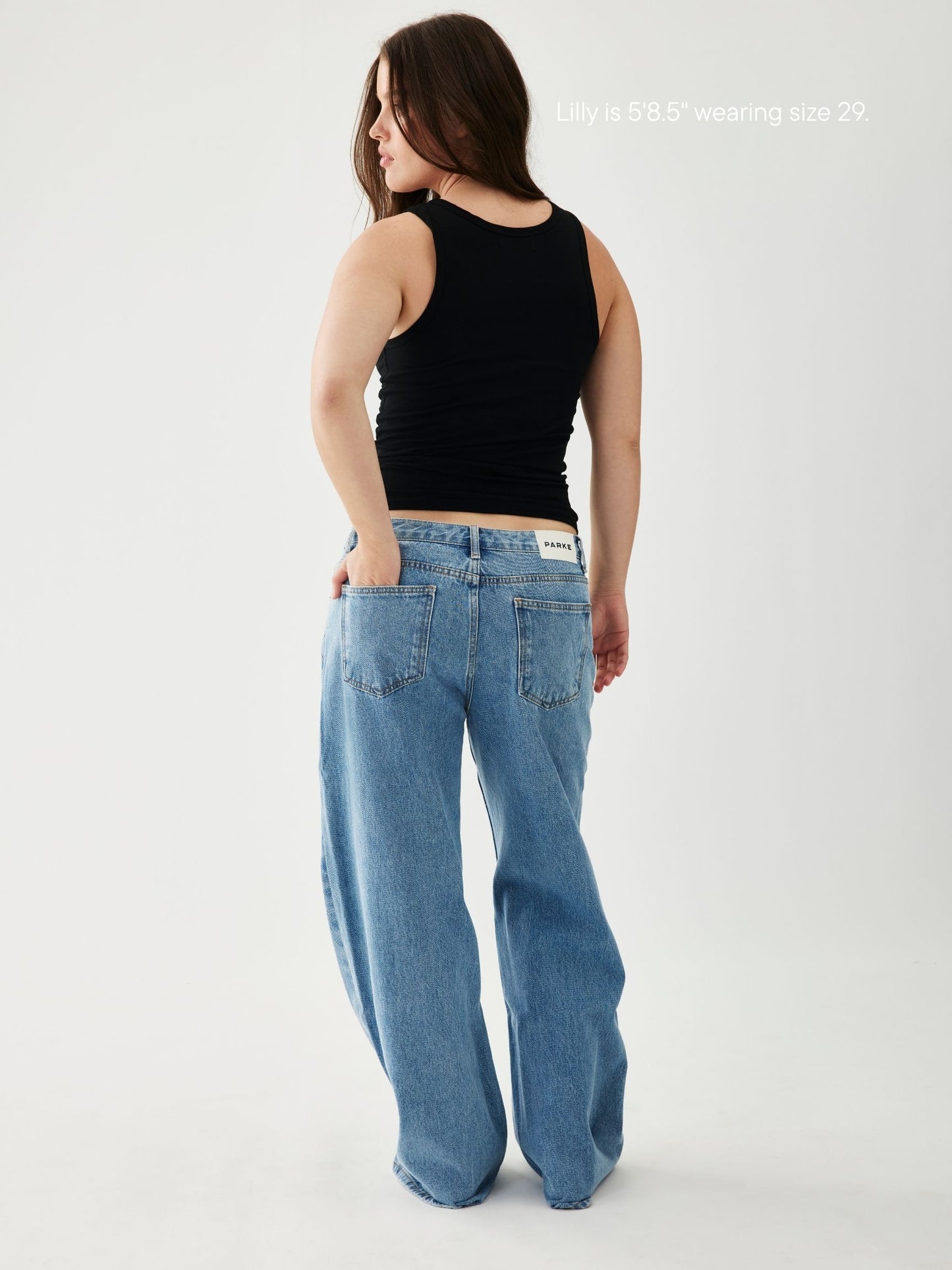 adjustable jean -vintage wash