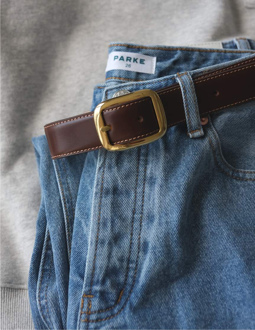 brown parke x aureum belt -brown