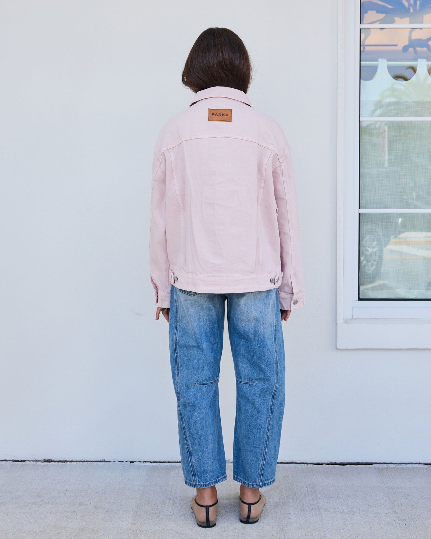 Oversized Denim Jacket - Pink