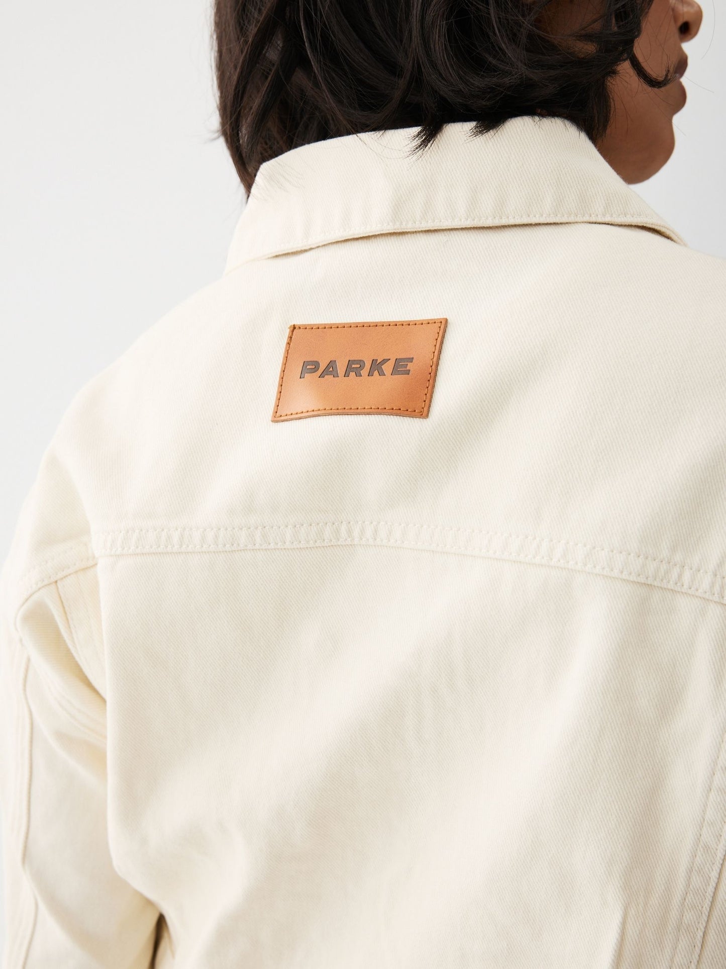adjustable denim jacket -cream
