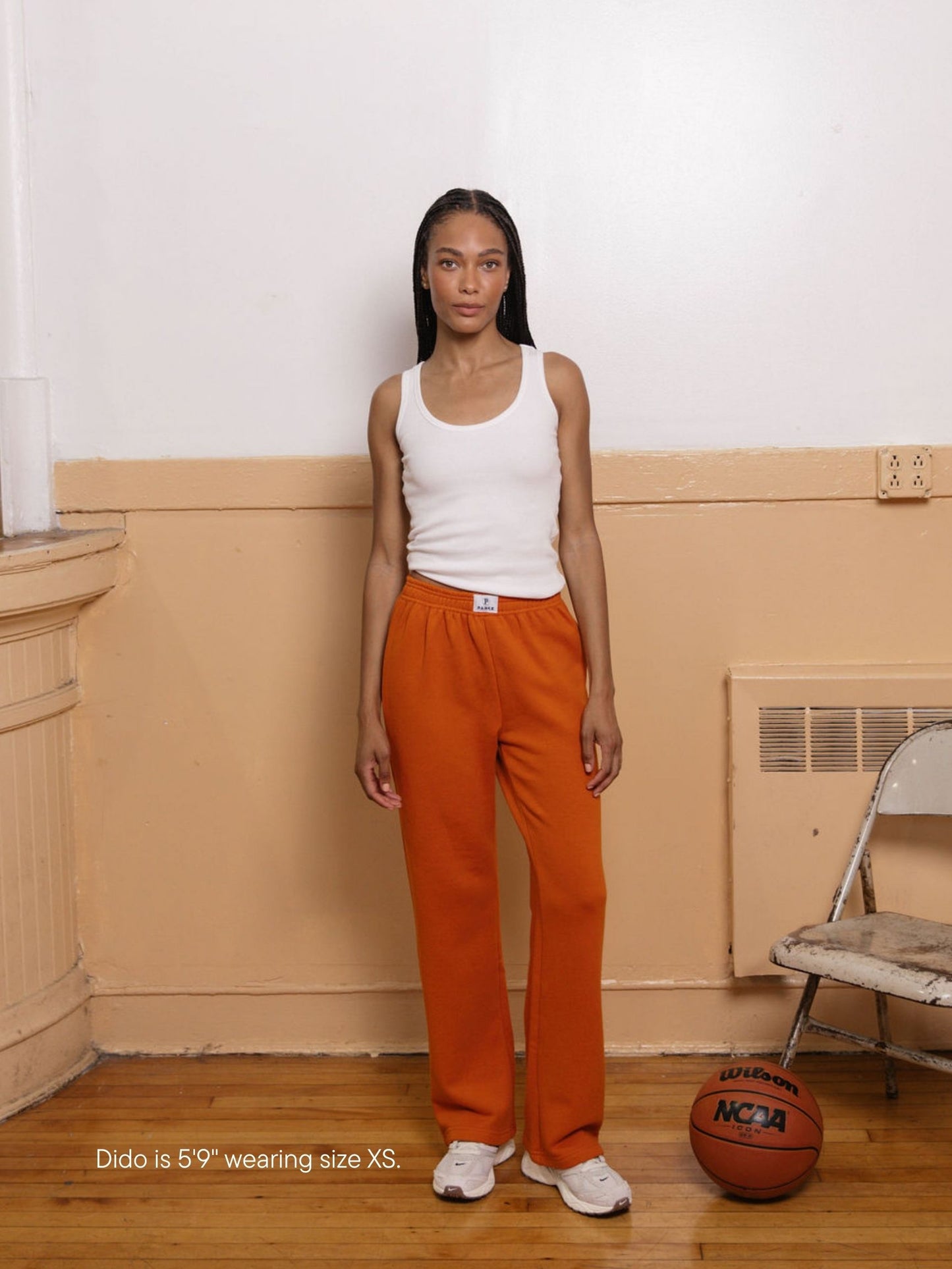 girl wearing boxer sweatpants -amber