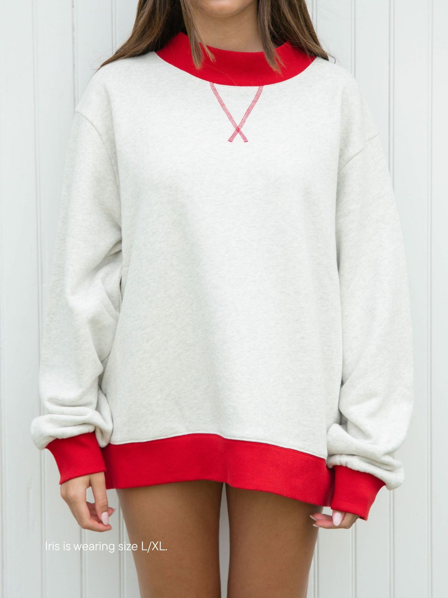 two tone classic mockneck -heather grey