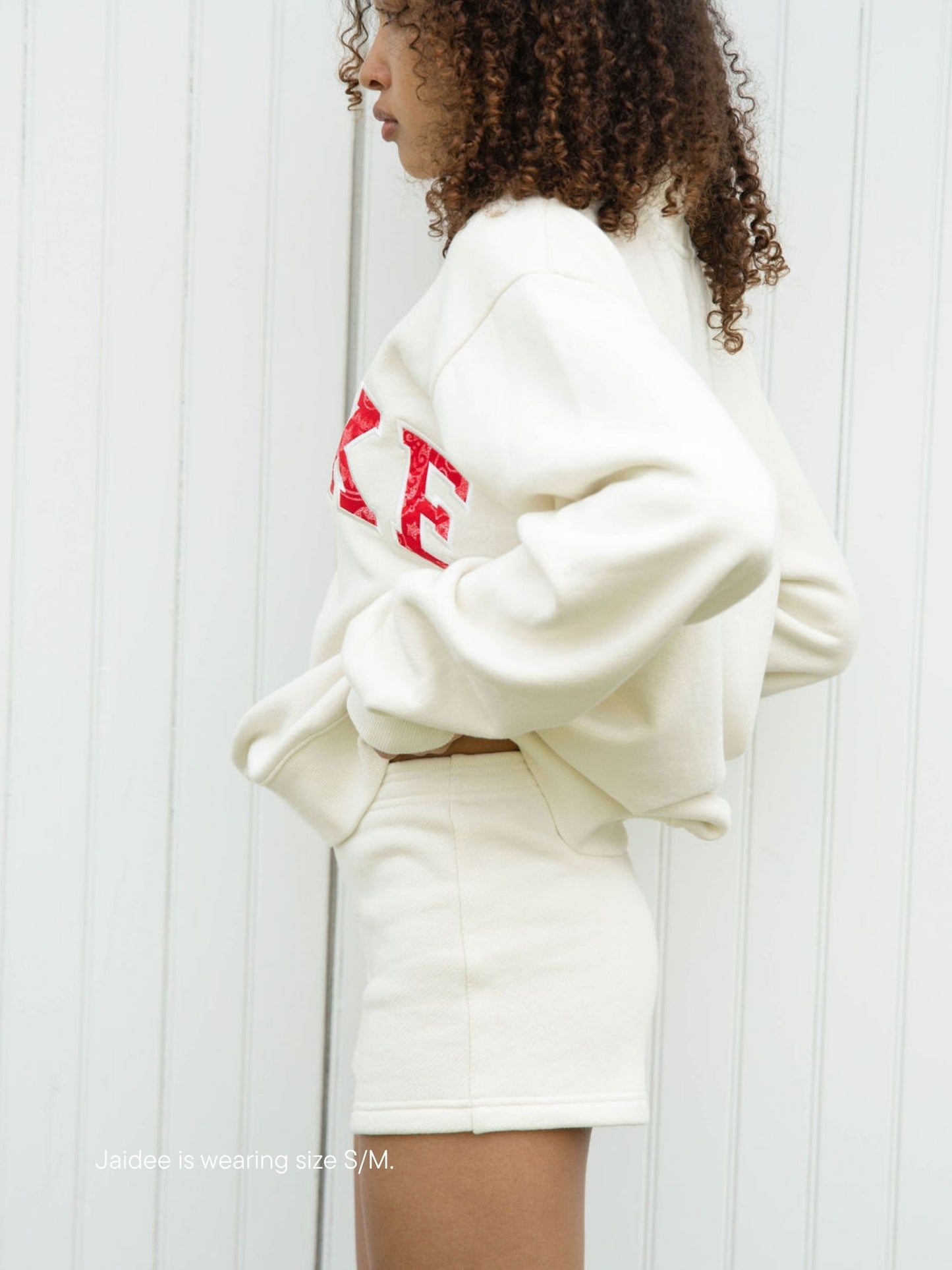 coastal varsity mockneck -cream + red paisley