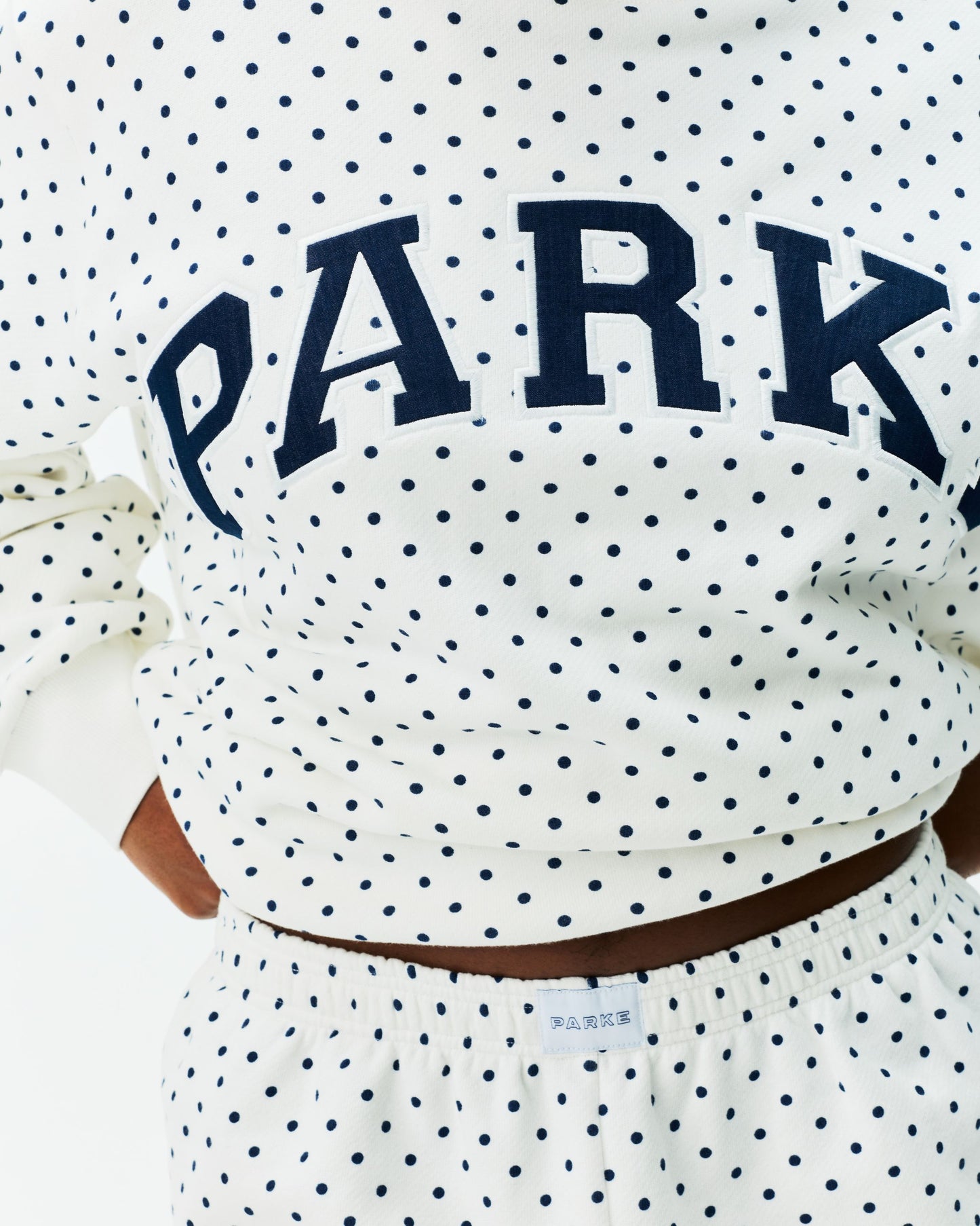 Preorder Boxer Sweatshorts - White Polka Dot
