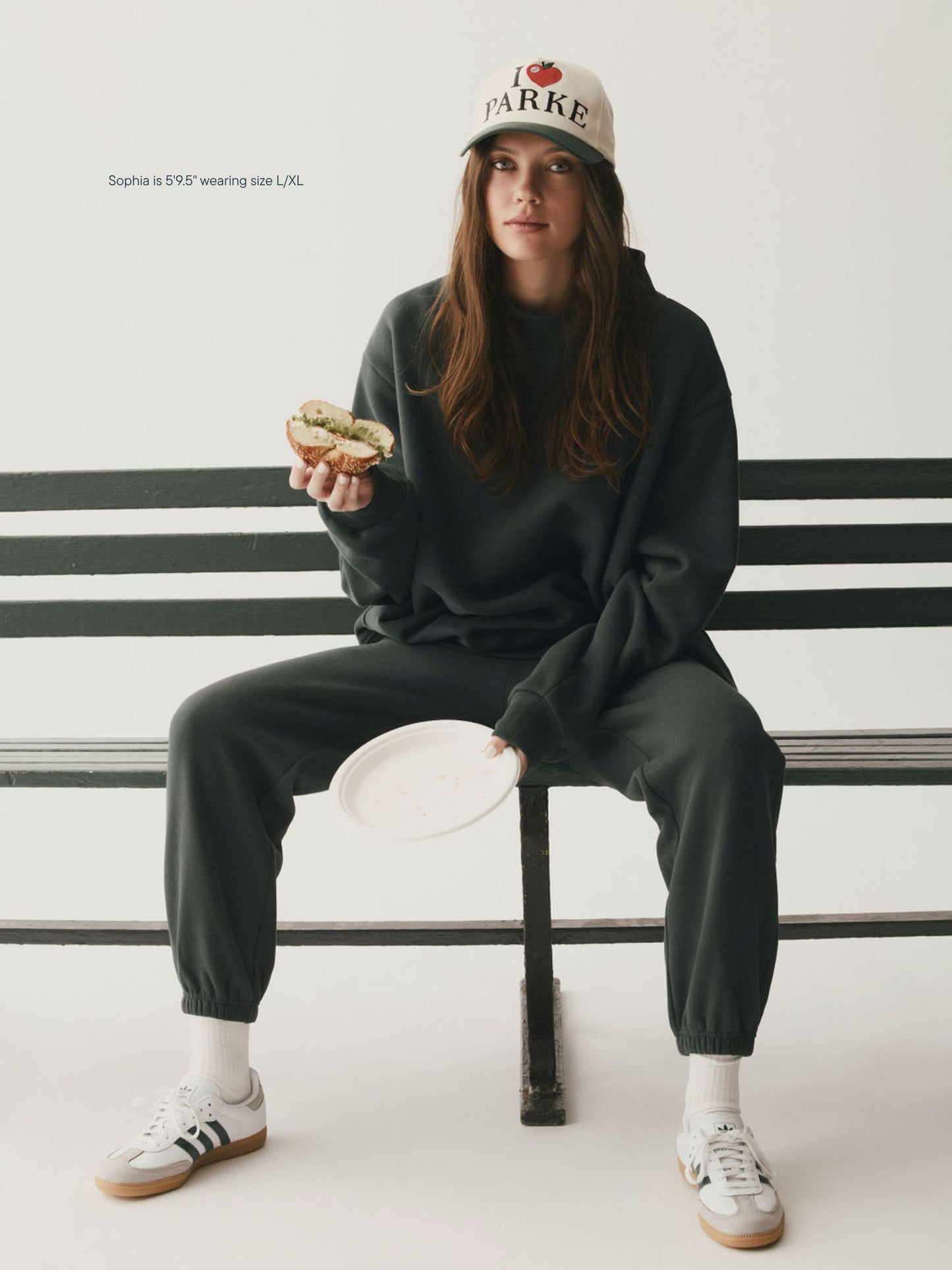 girl wearing Cities Classic Mockneck -cedar