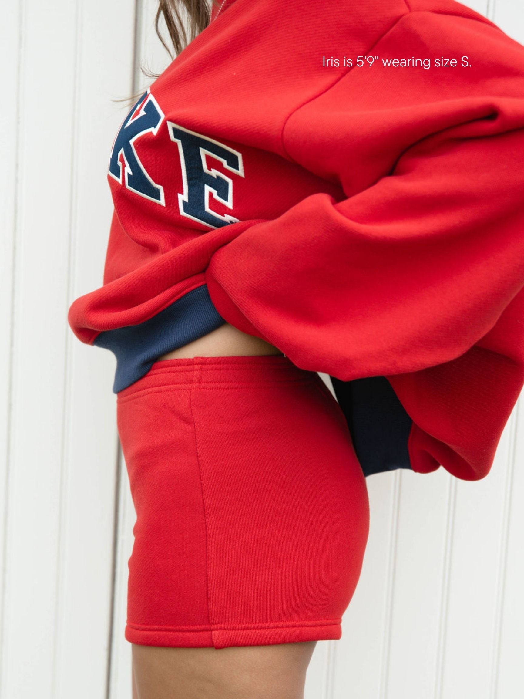 mini sweatshorts -firecracker