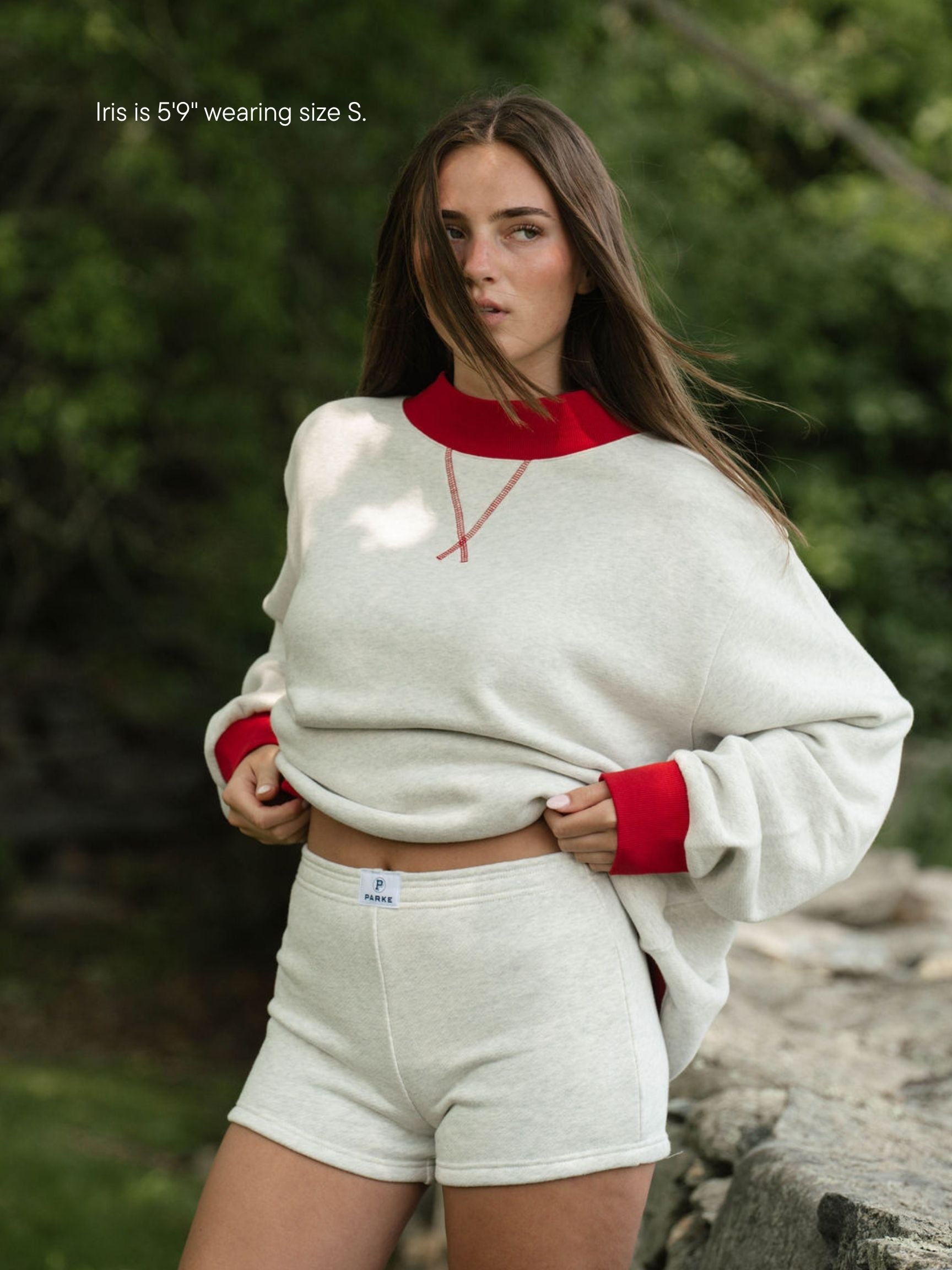 mini sweatshorts -heather grey