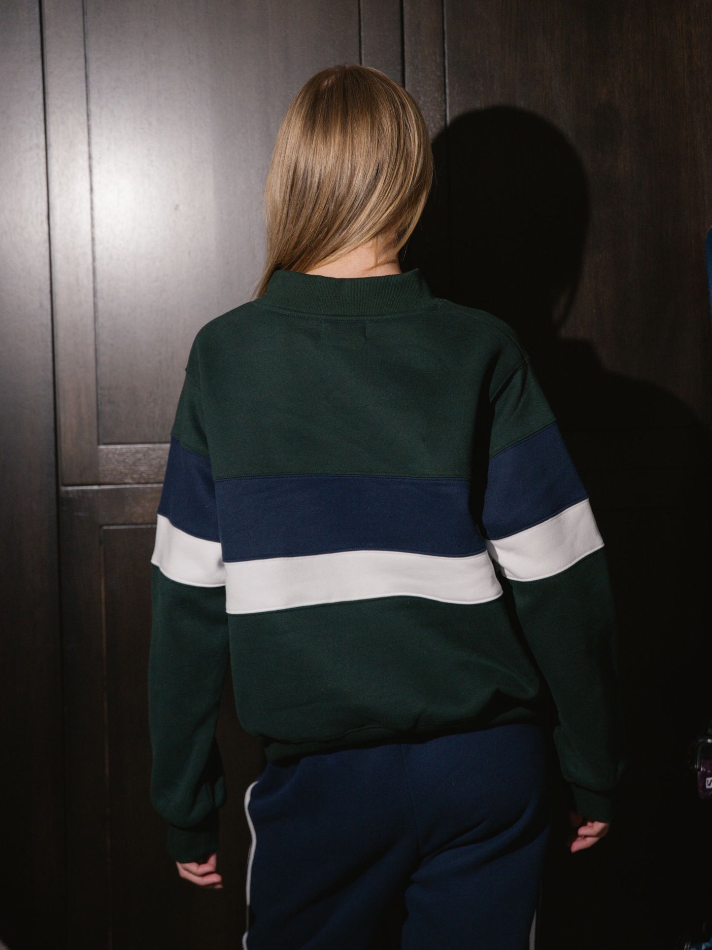 Vintage Stripe Mockneck - Forest