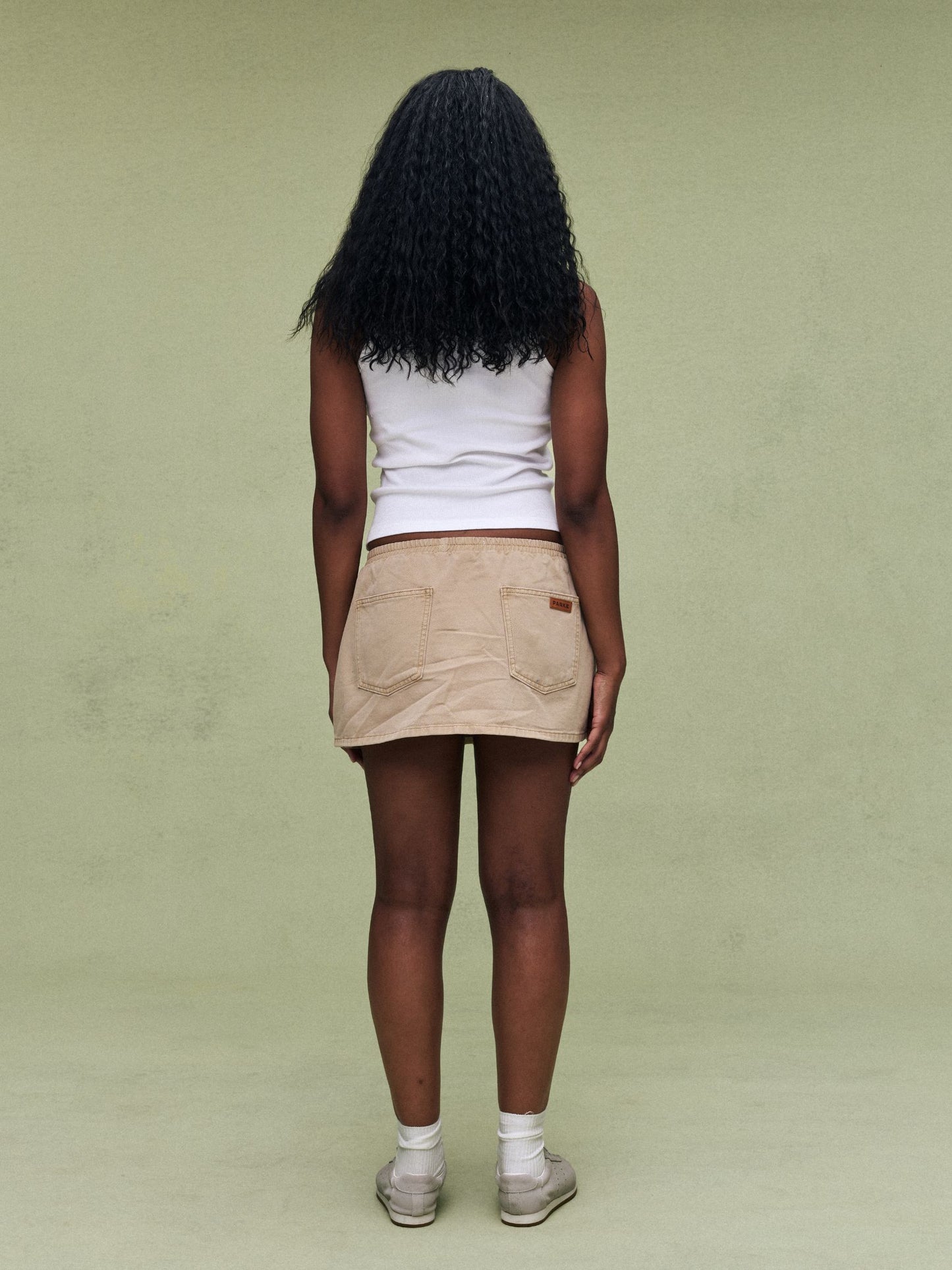 Elastic Mini Skirt - Camel