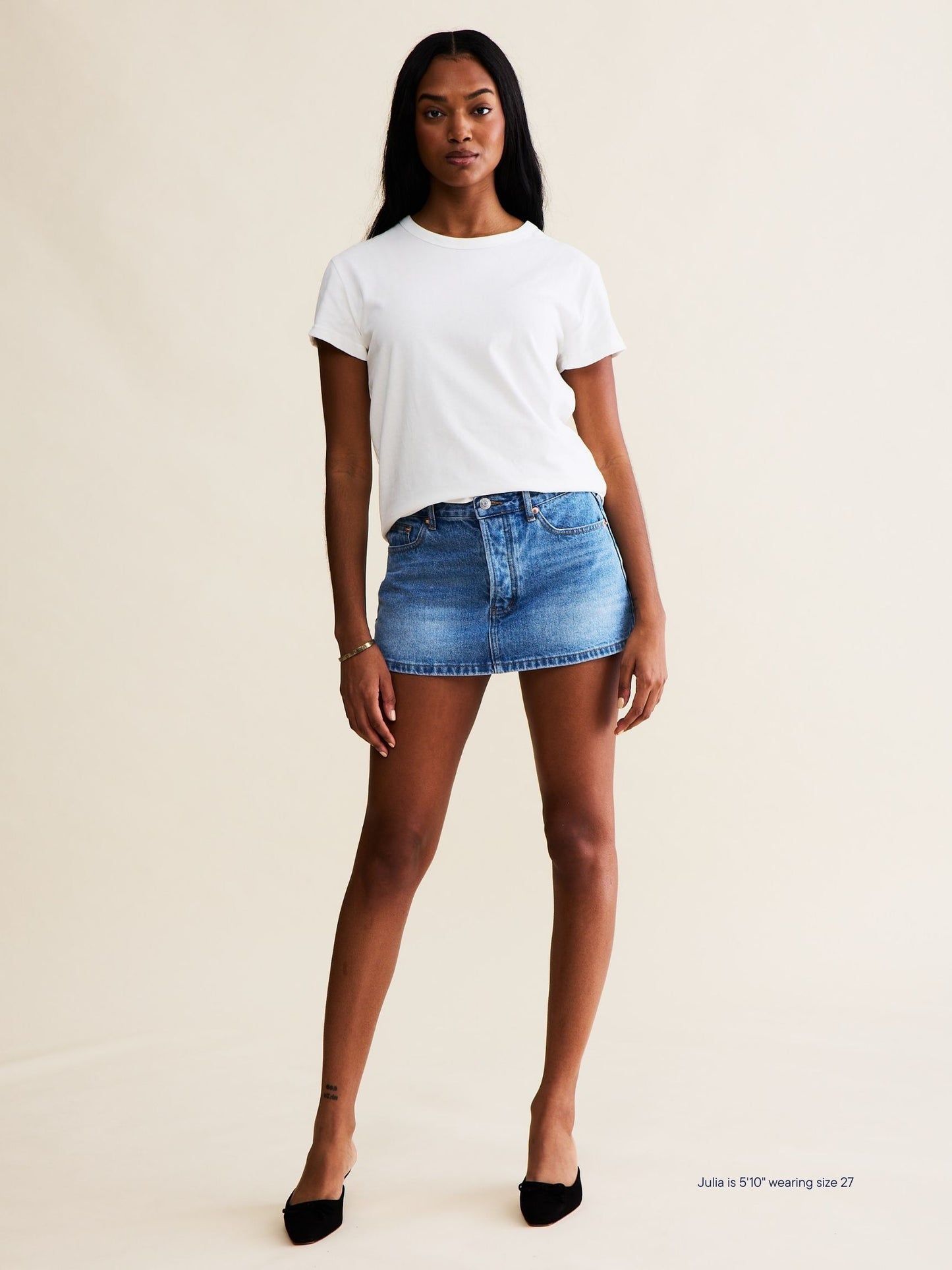 denim mini skirt -vintage wash