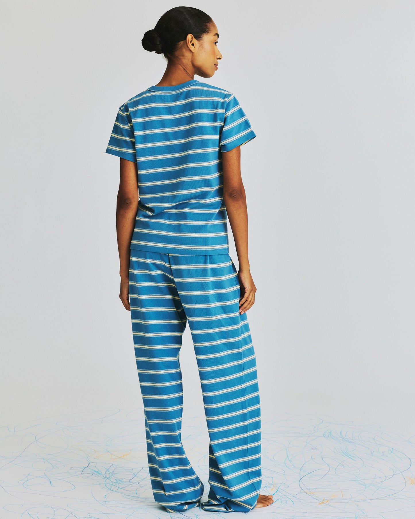 Striped T-Shirt - Washed Indigo Stripe