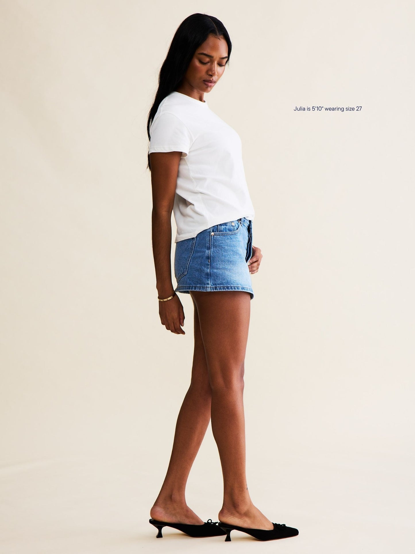 denim mini skirt -vintage wash