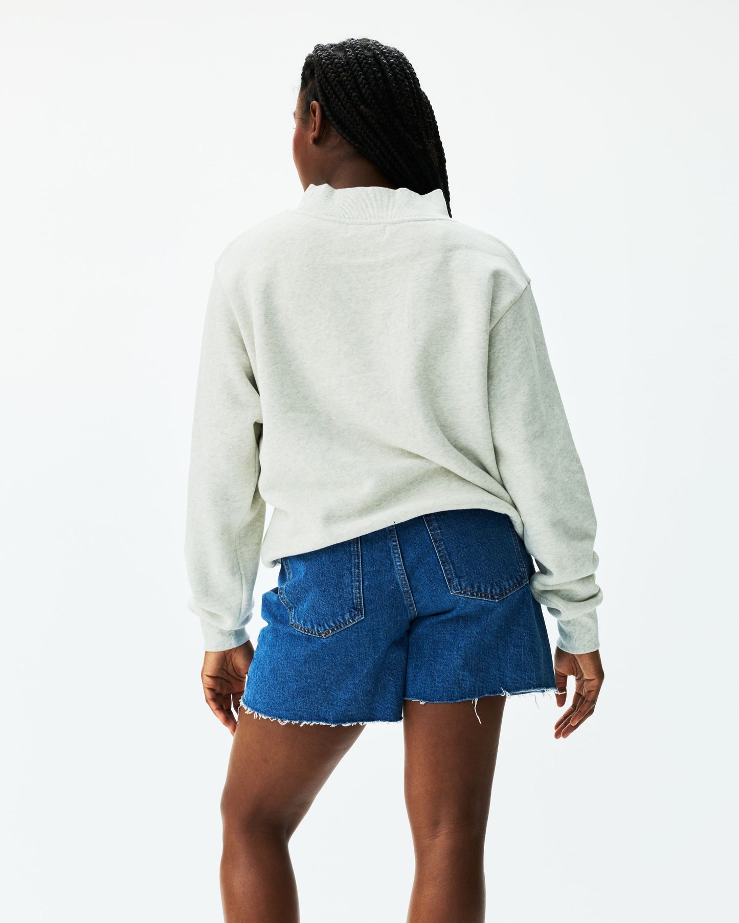Heritage Parke OG Varsity Mockneck - Heather Grey + Denim