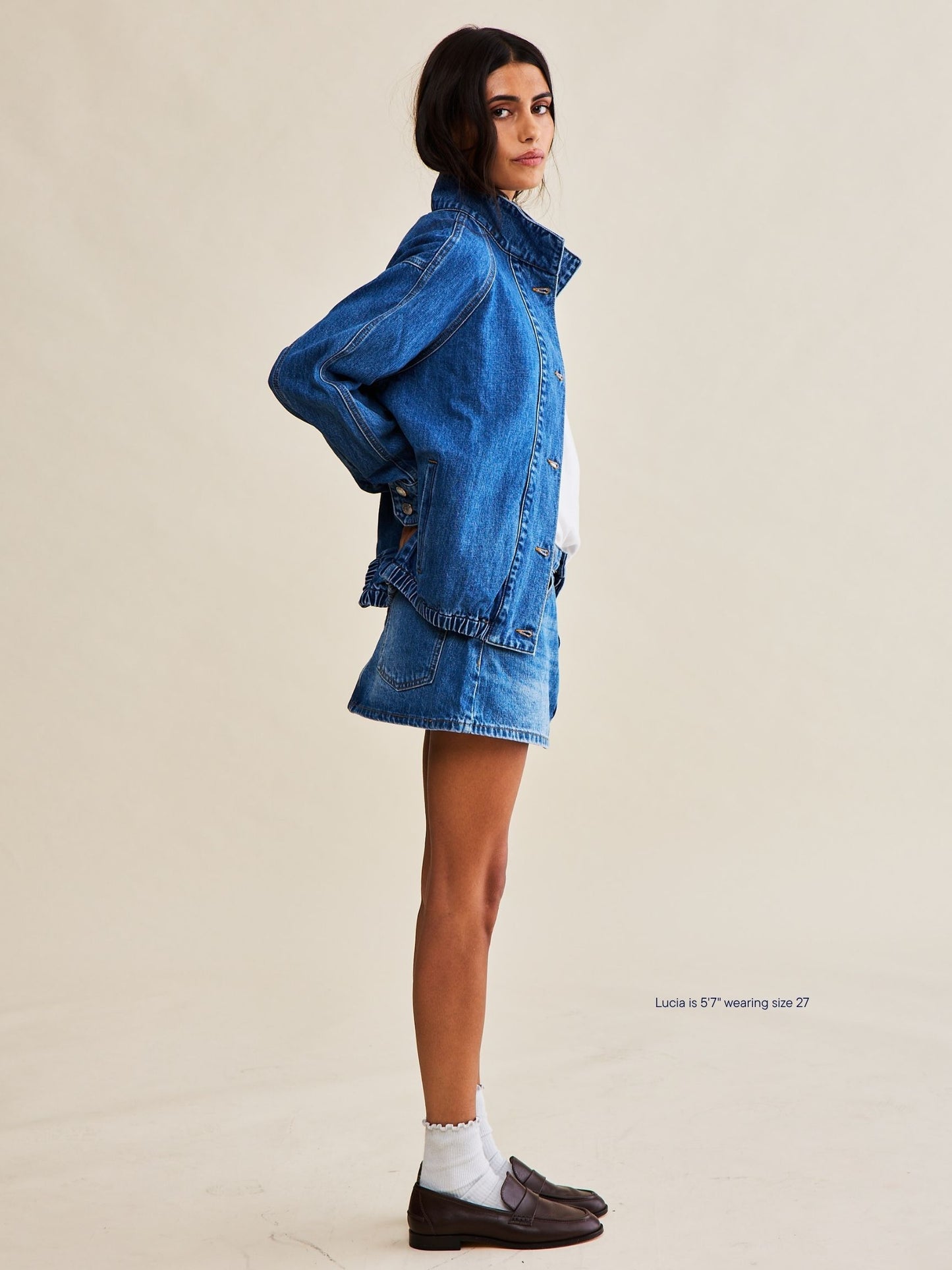 denim mini skirt -medium wash