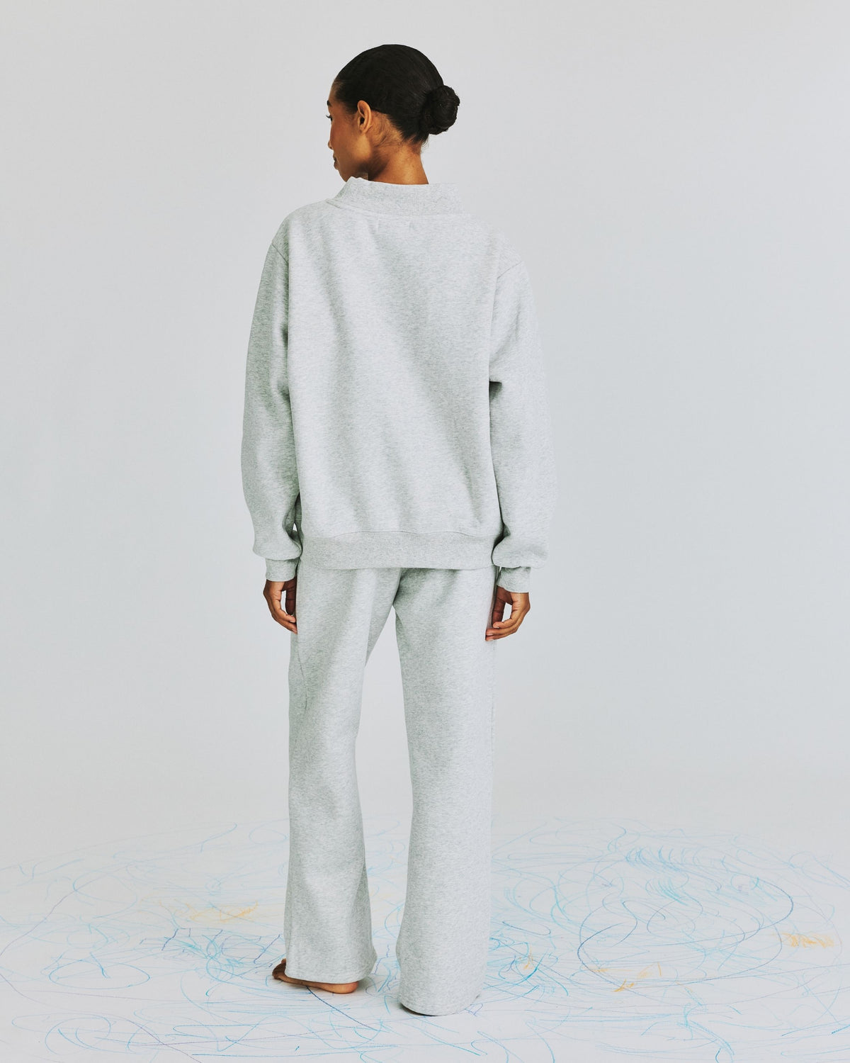 Vintage Denim Varsity Mockneck - Classic Grey + Vintage Denim