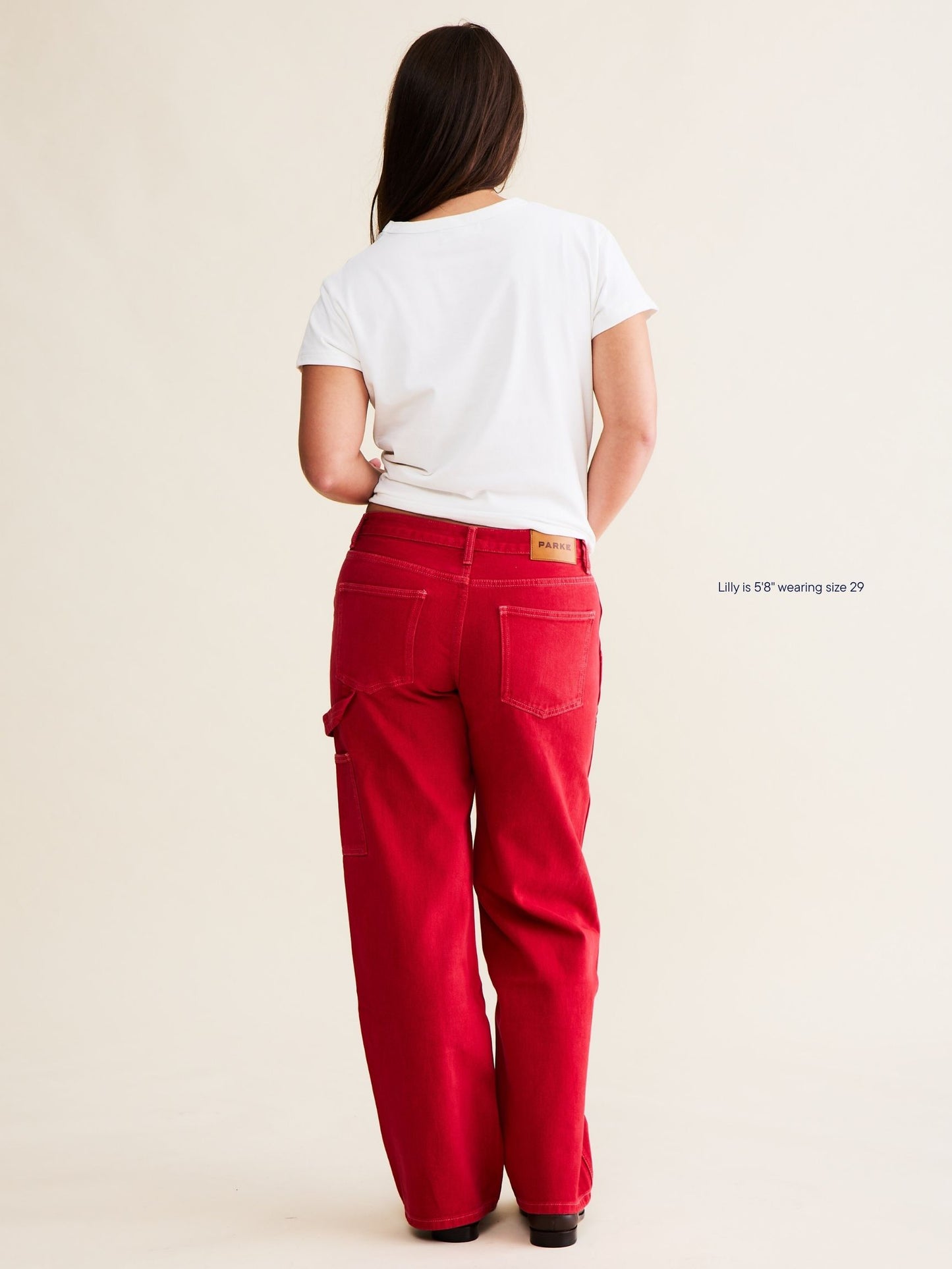 denim barn jacket -washed red