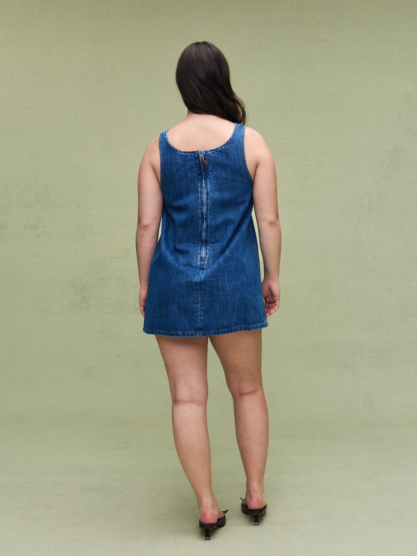 Denim Mini Dress - Medium Wash