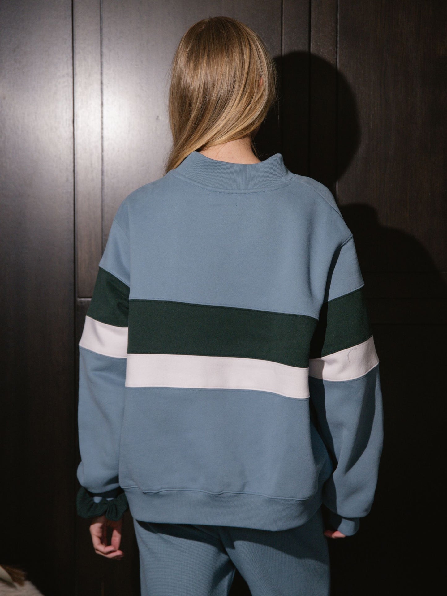 Vintage Stripe Mockneck - Glacier