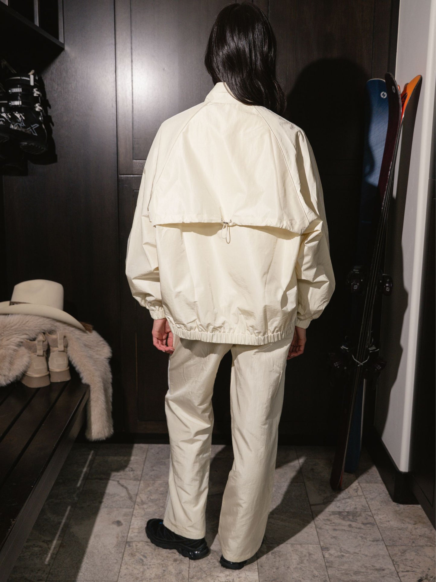 Sport Stripe Nylon Pants - Buttercream