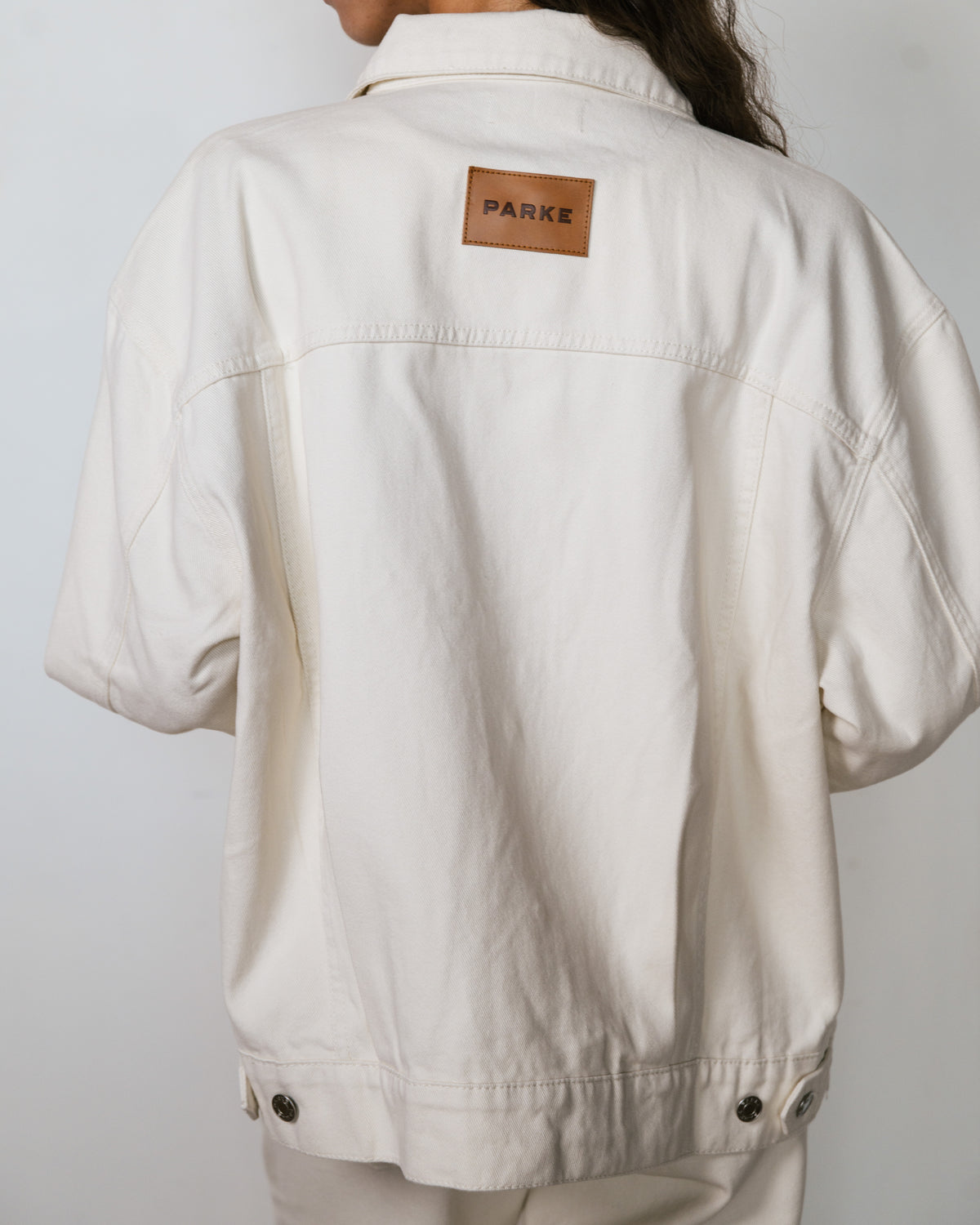 Oversized Denim Jacket - Cream