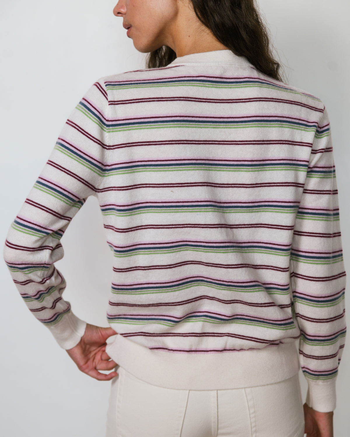 Pullover Sweater - Cream Stripe