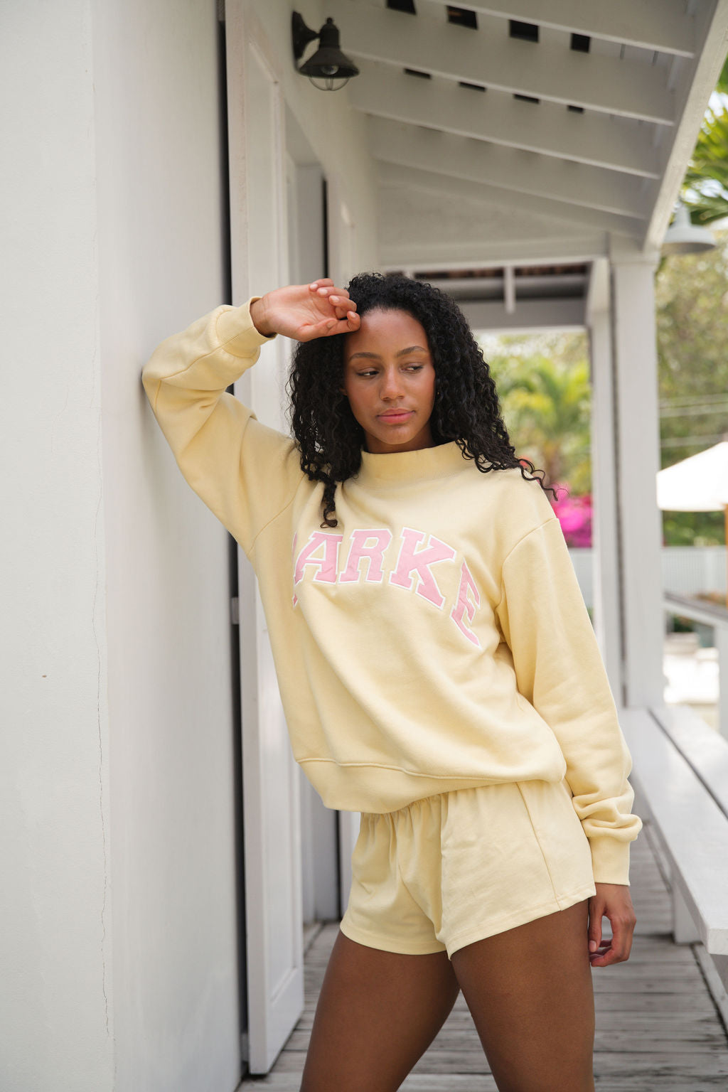 girl wearing cotton boxer shorts -peel