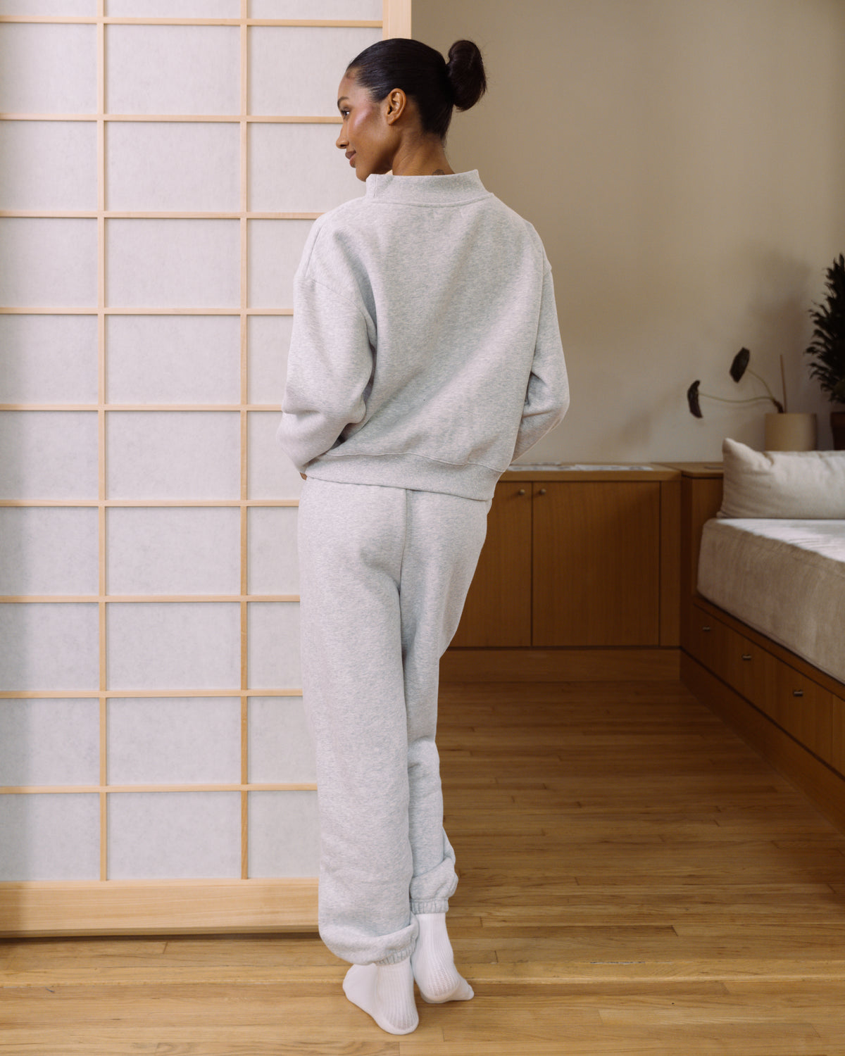 Shrunken Varsity Mockneck - Classic Grey + Vintage