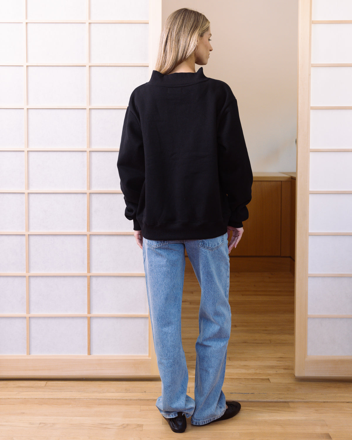 Varsity Mockneck - Black + White