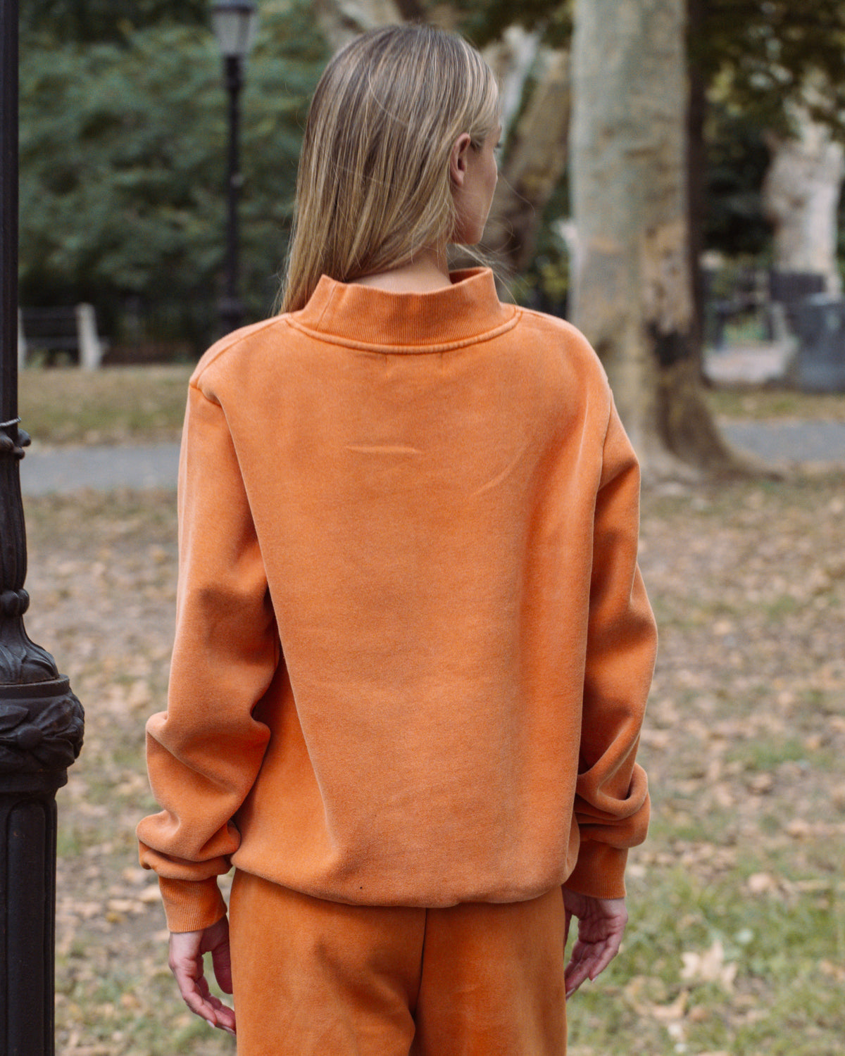 Acid Wash Varsity Mockneck - Acid Wash Amber