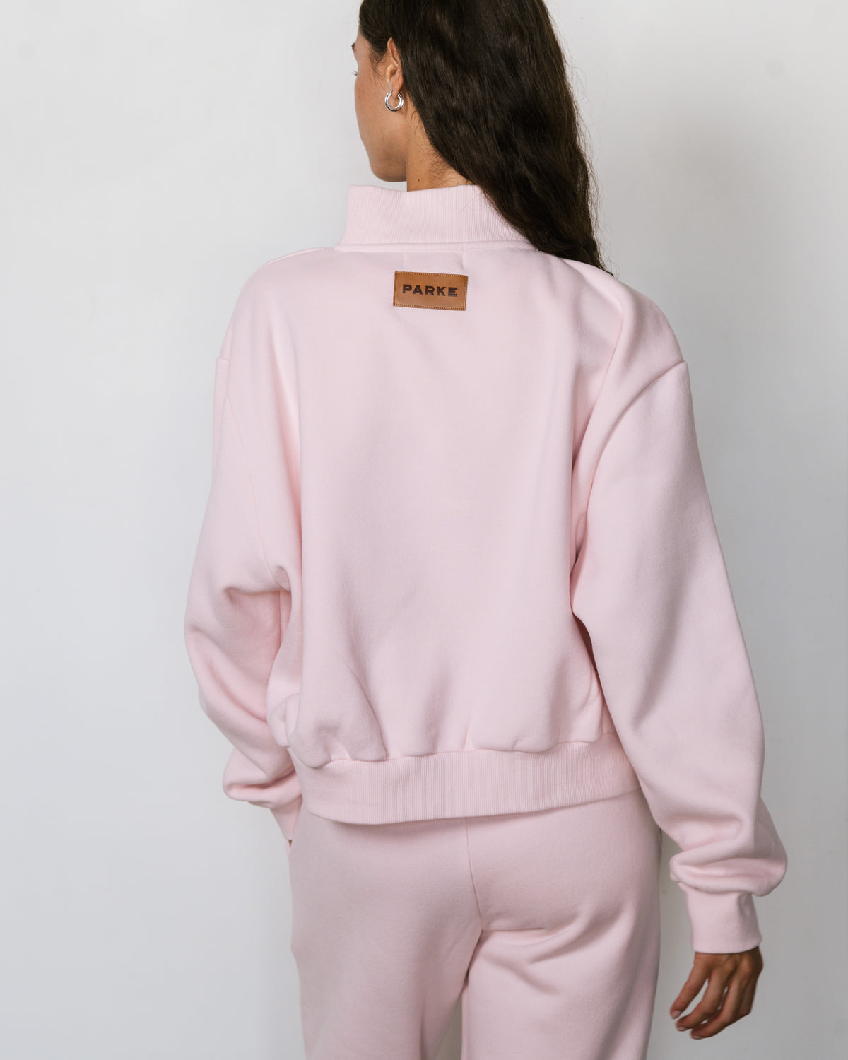 Zip Up Mockneck - Rose