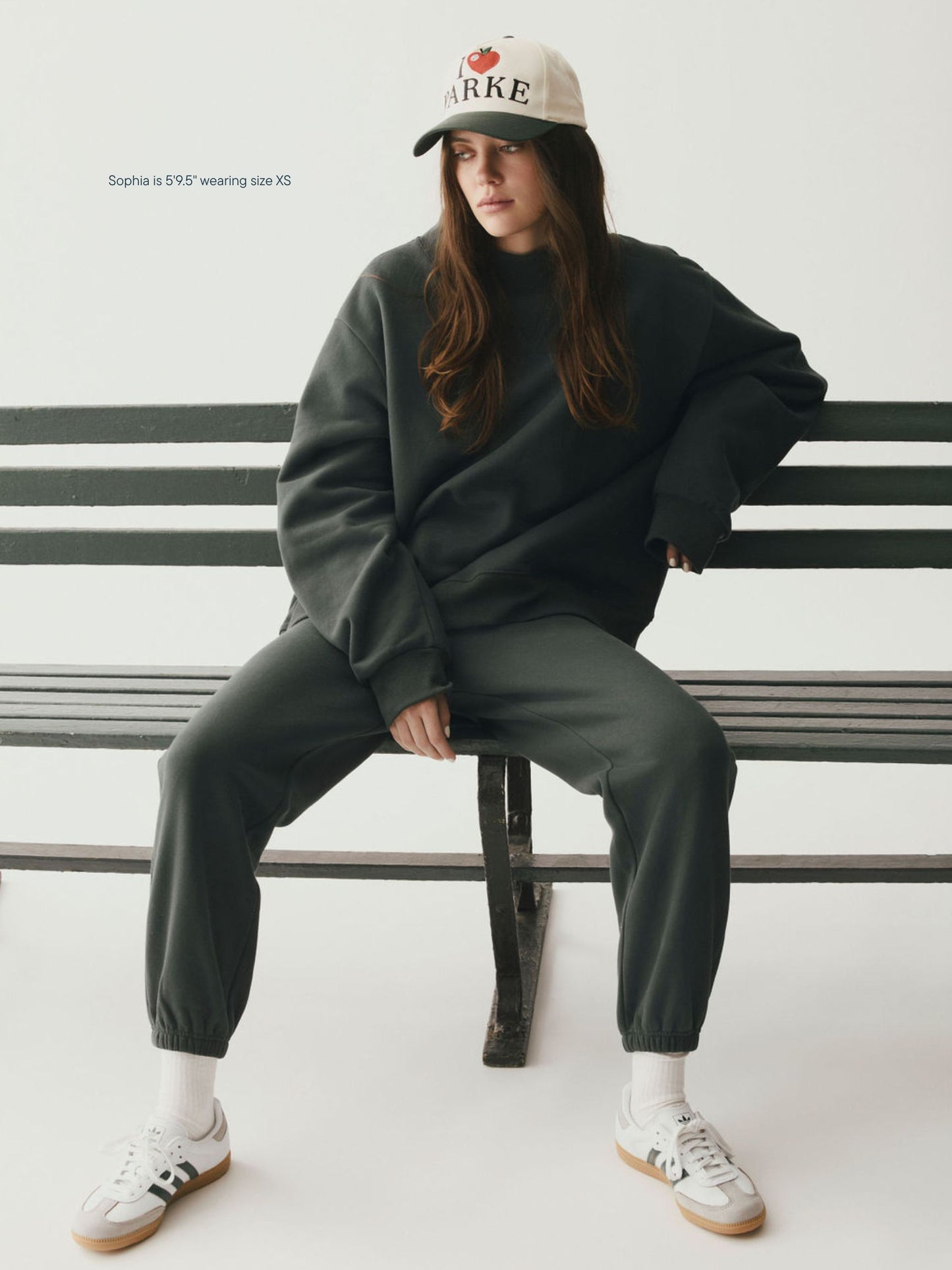 girl wearing Cities Unisex Sweatpants -cedar