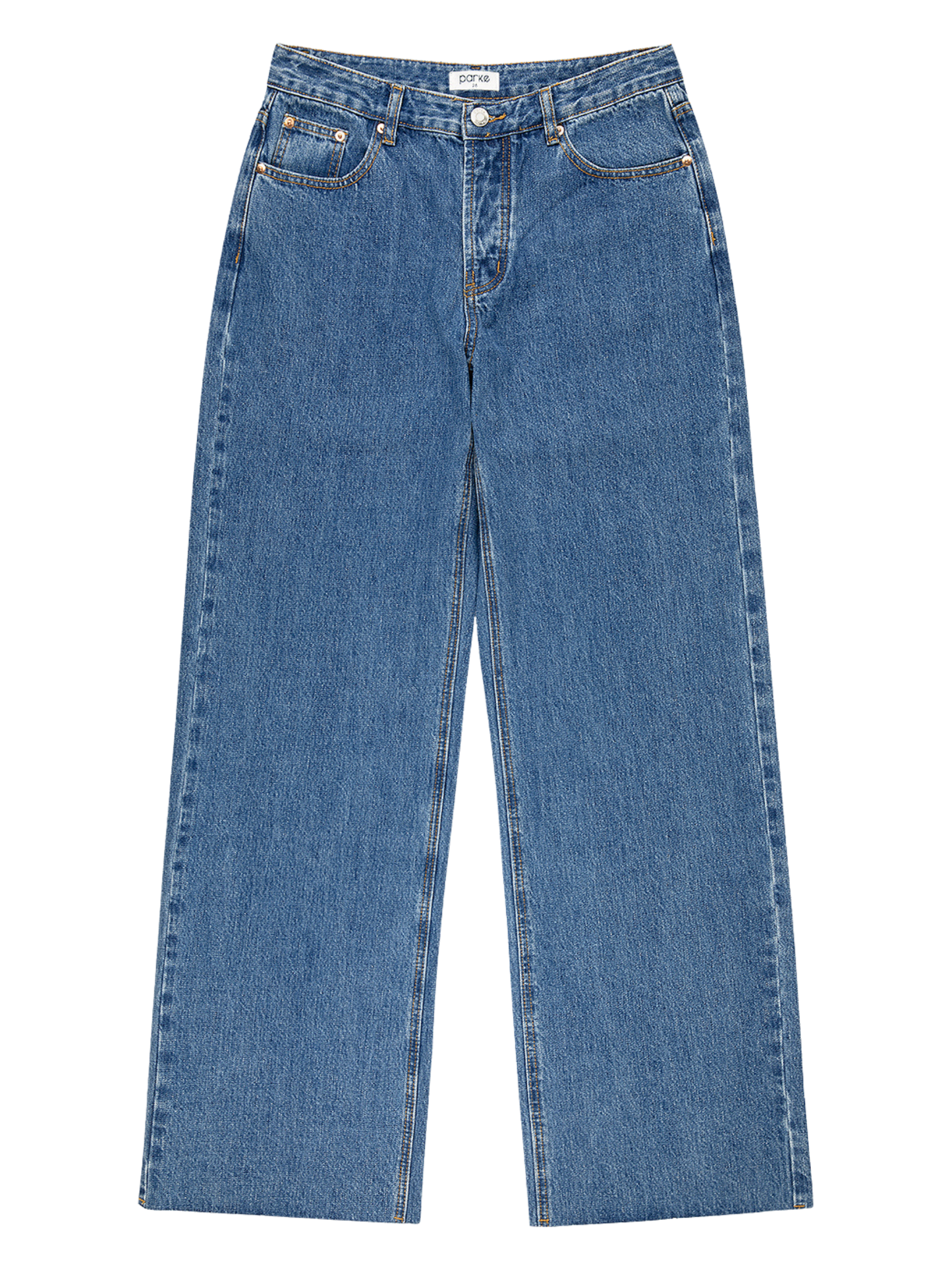 flat lay low rise baggy jean -medium wash