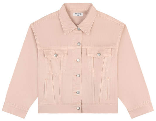 parke x scl oversized jean jacket -petal