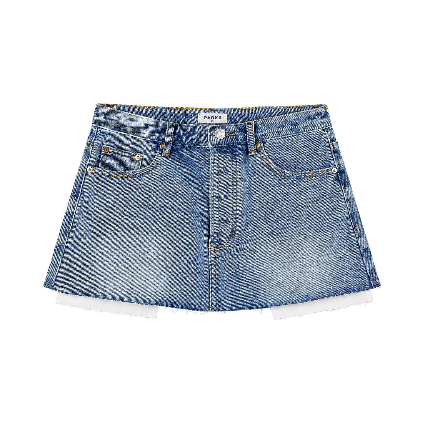 parke x scl oversized denim skirt -vintage wash
