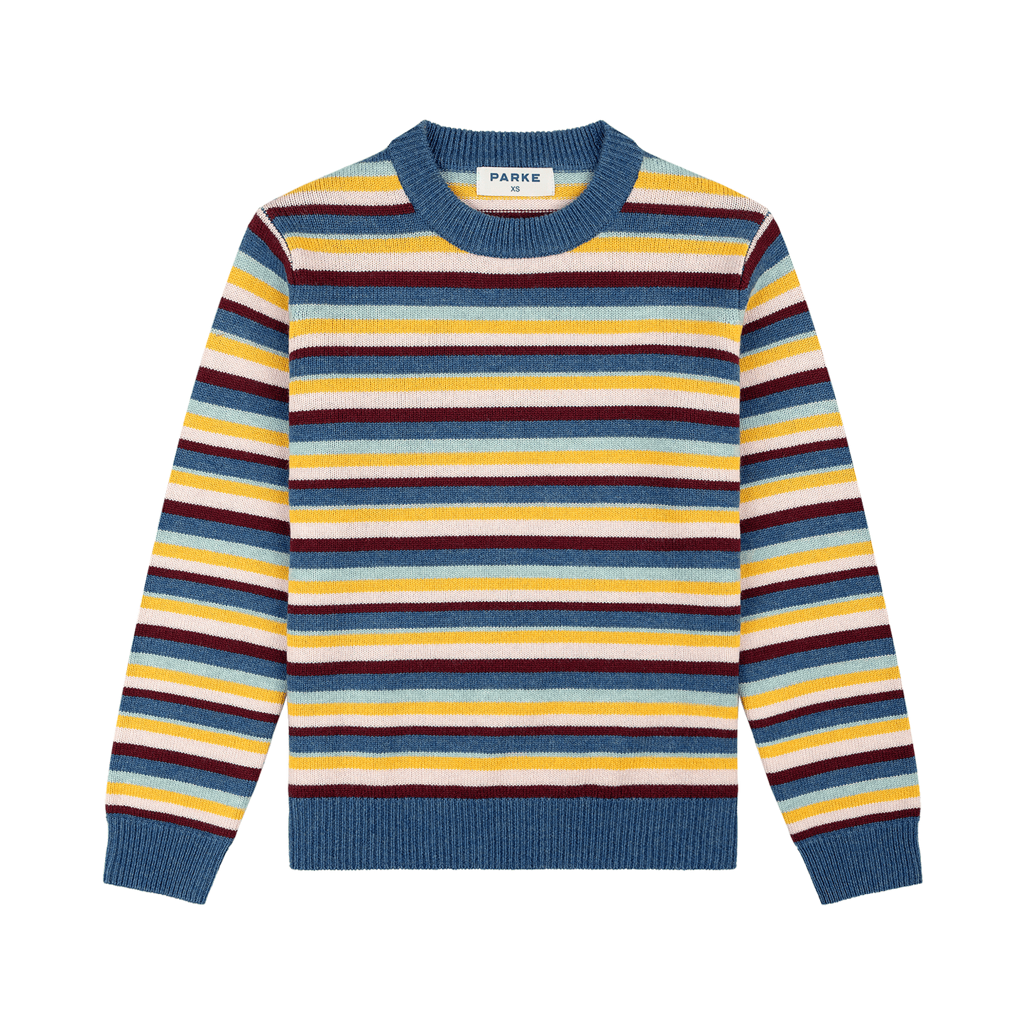 striped sweater -rose+mocha+apricot