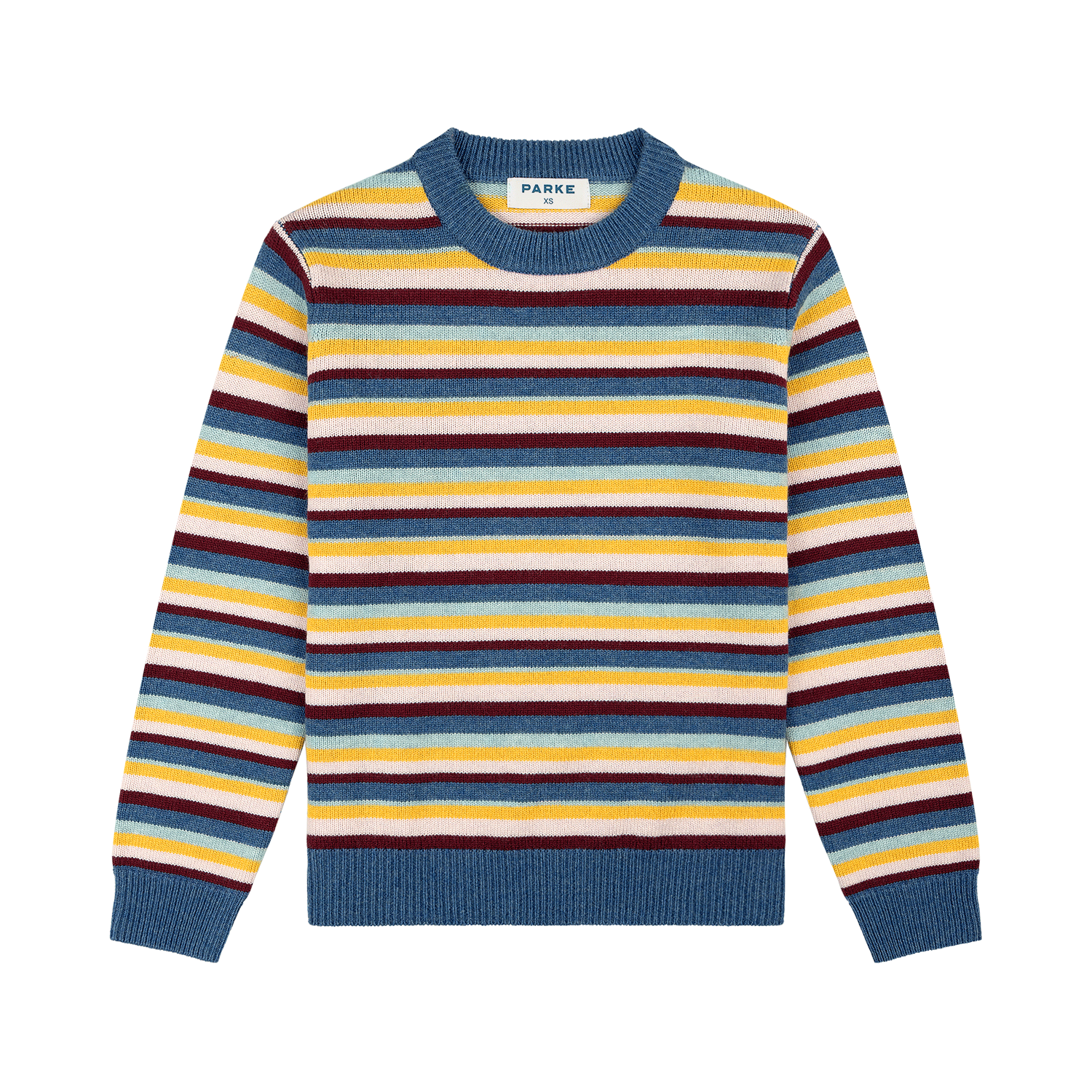 striped sweater -rose+mocha+apricot